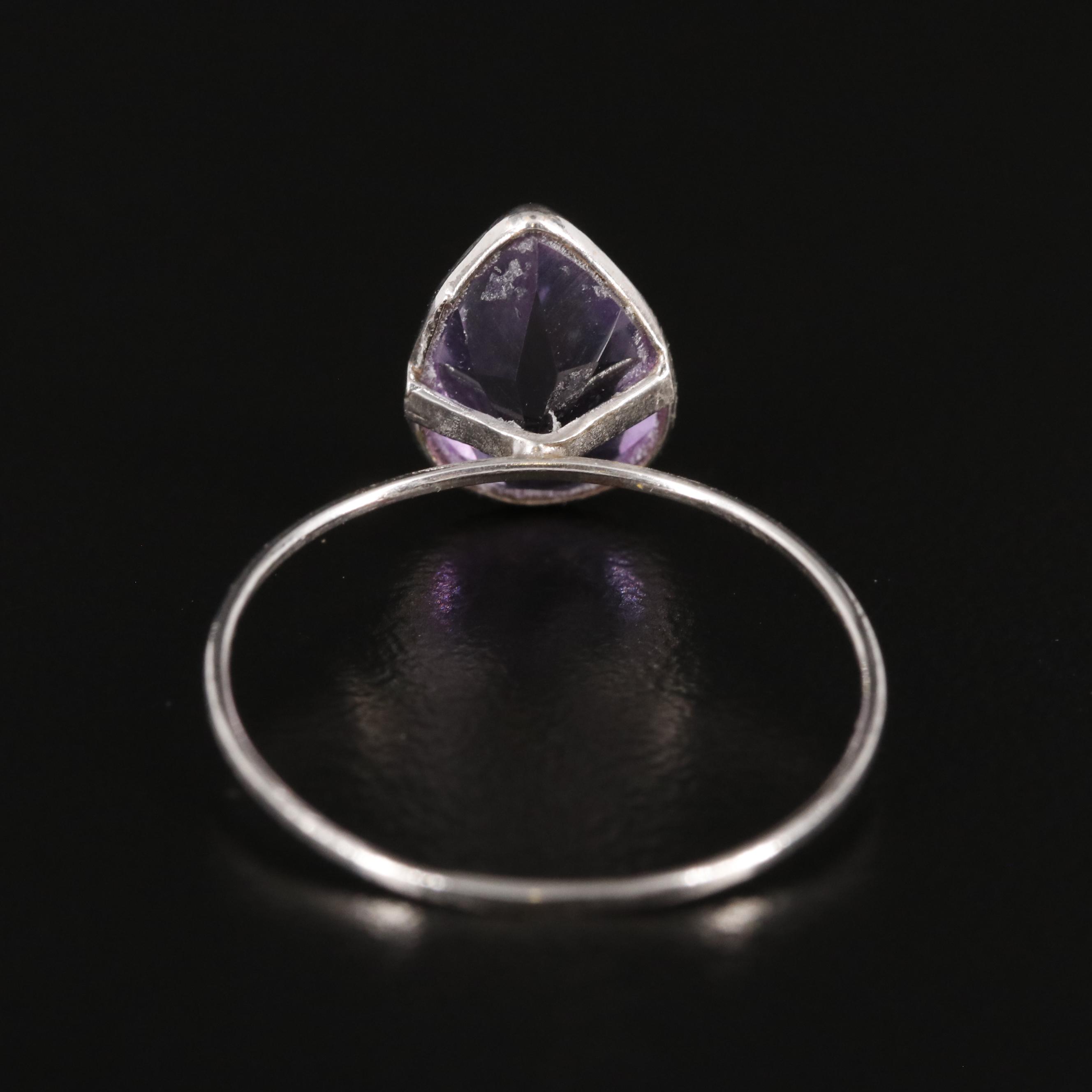 14K Amethyst Solitaire Ring