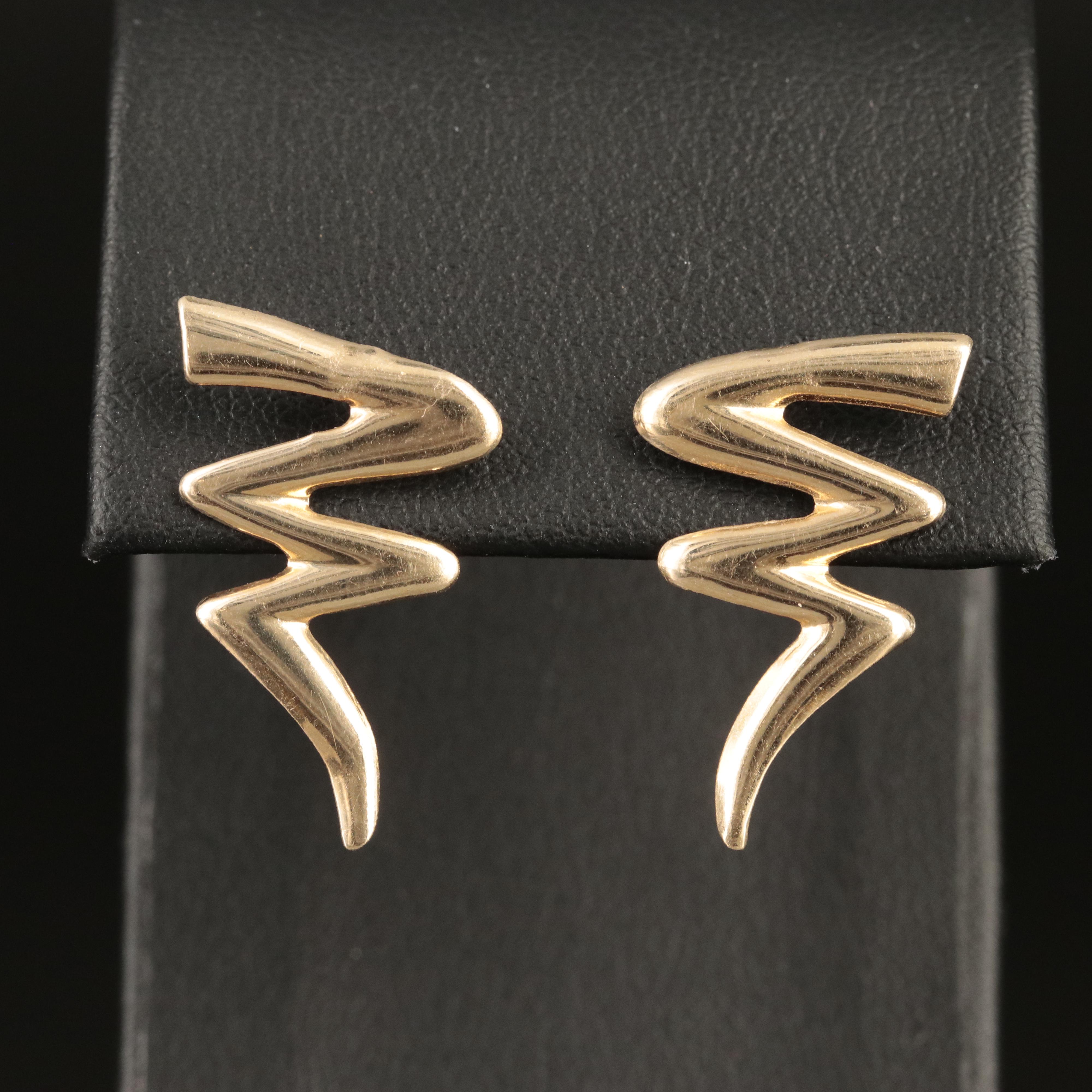 14K Squiggle Earrings