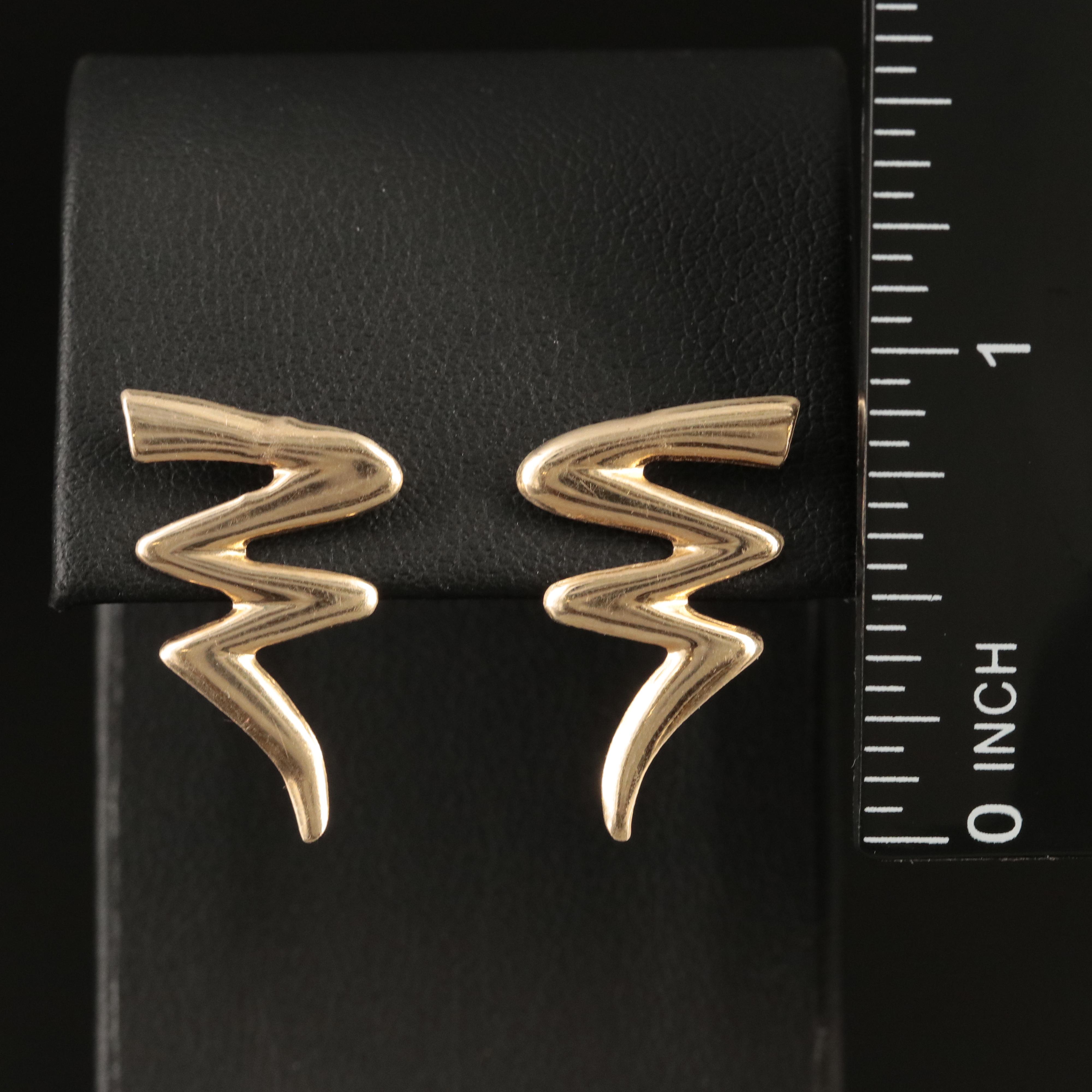 14K Squiggle Earrings