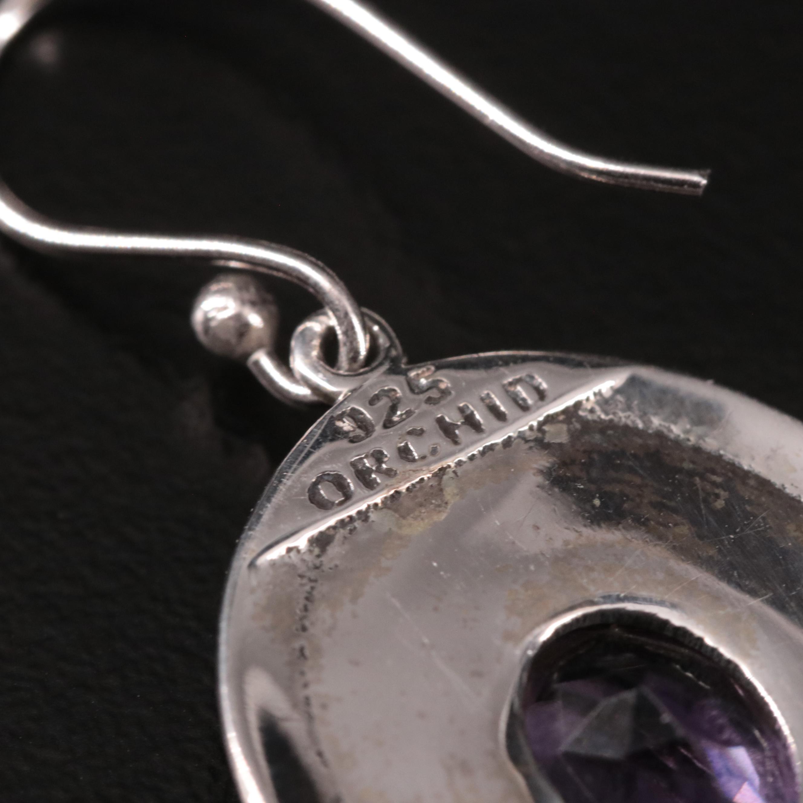 Sterling Amethyst Drop Earrings