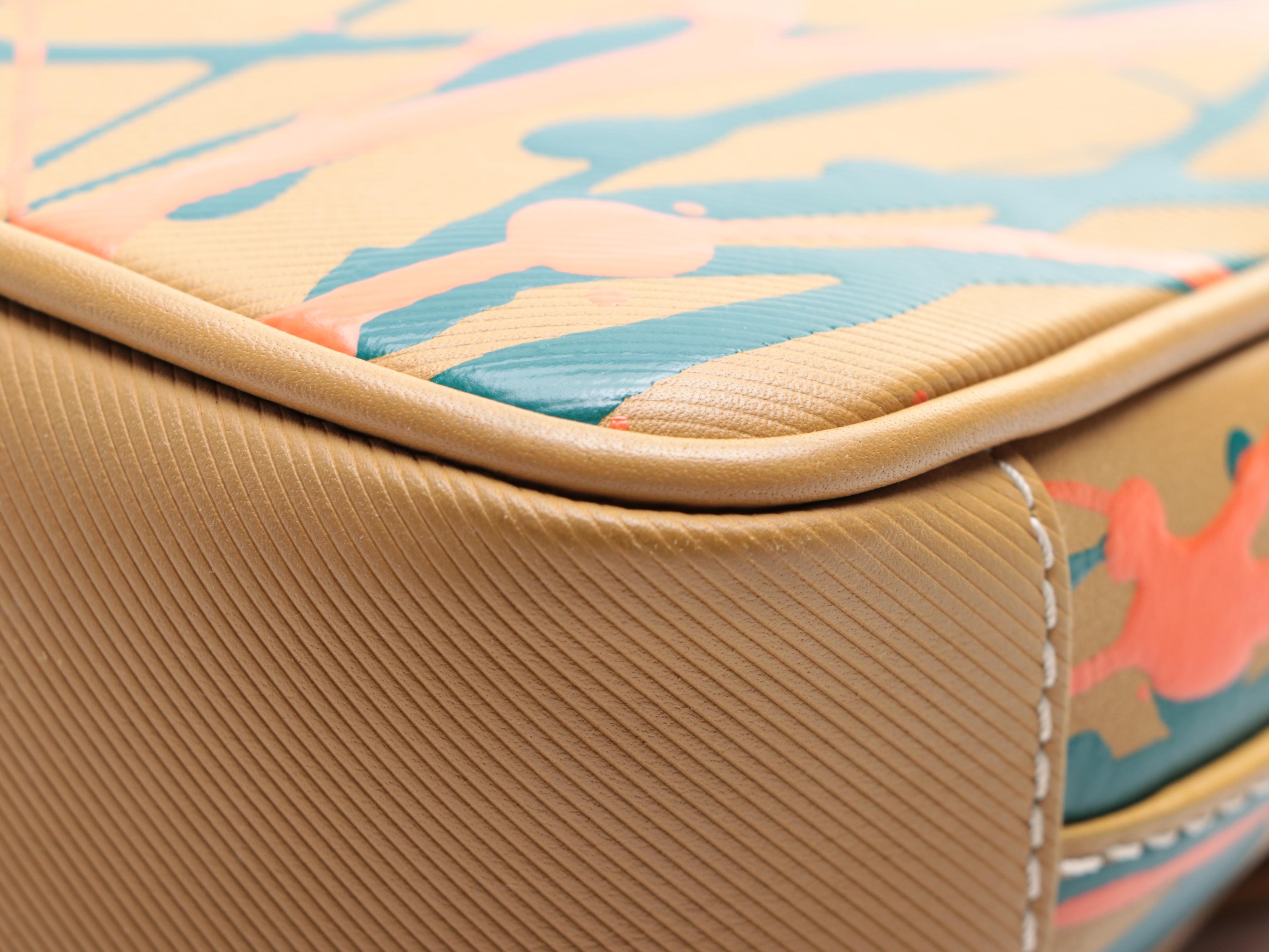 Burberry Mini Front Flap Top Handle Bag in Printed Leather with Detachable Strap