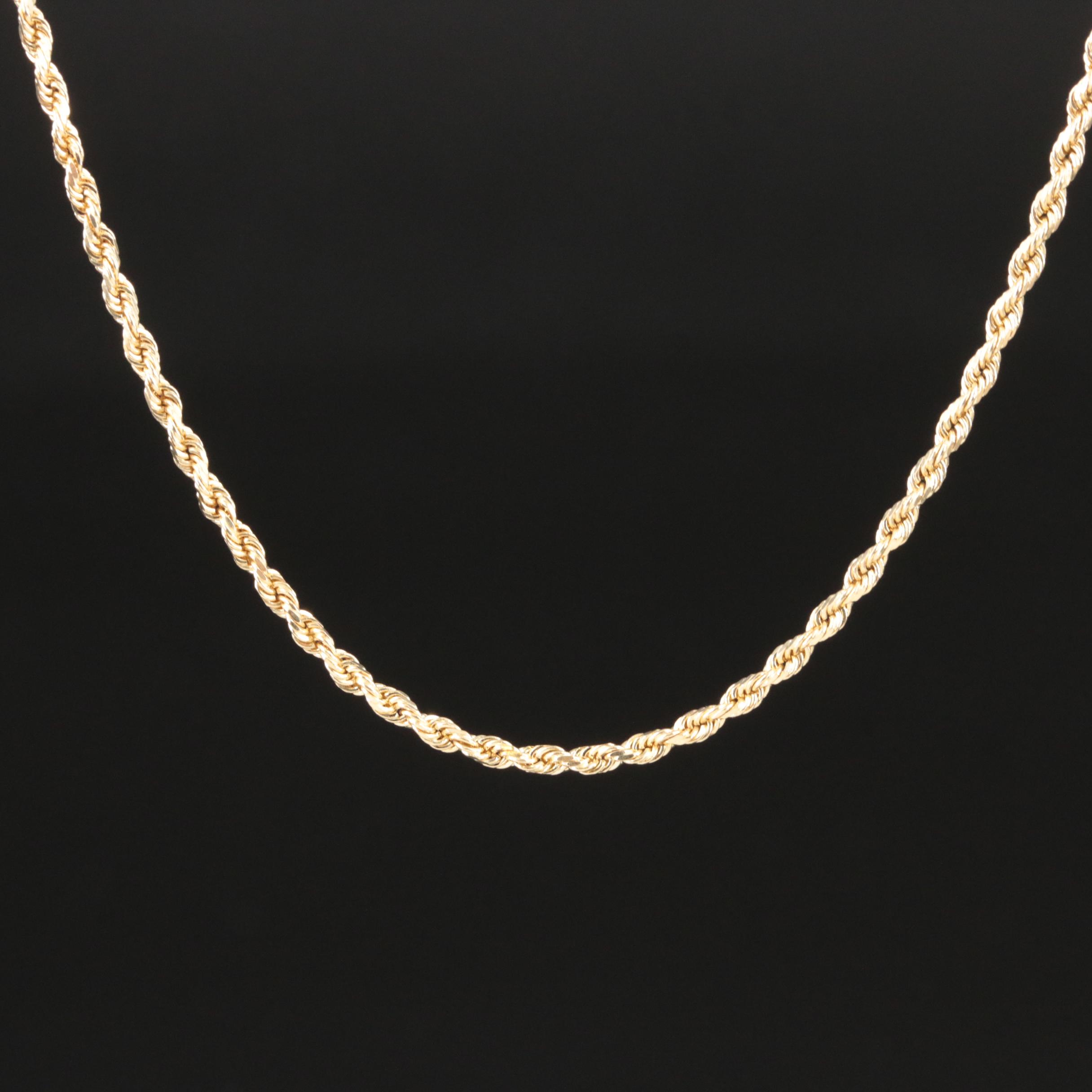 14K Rope Chain Necklace