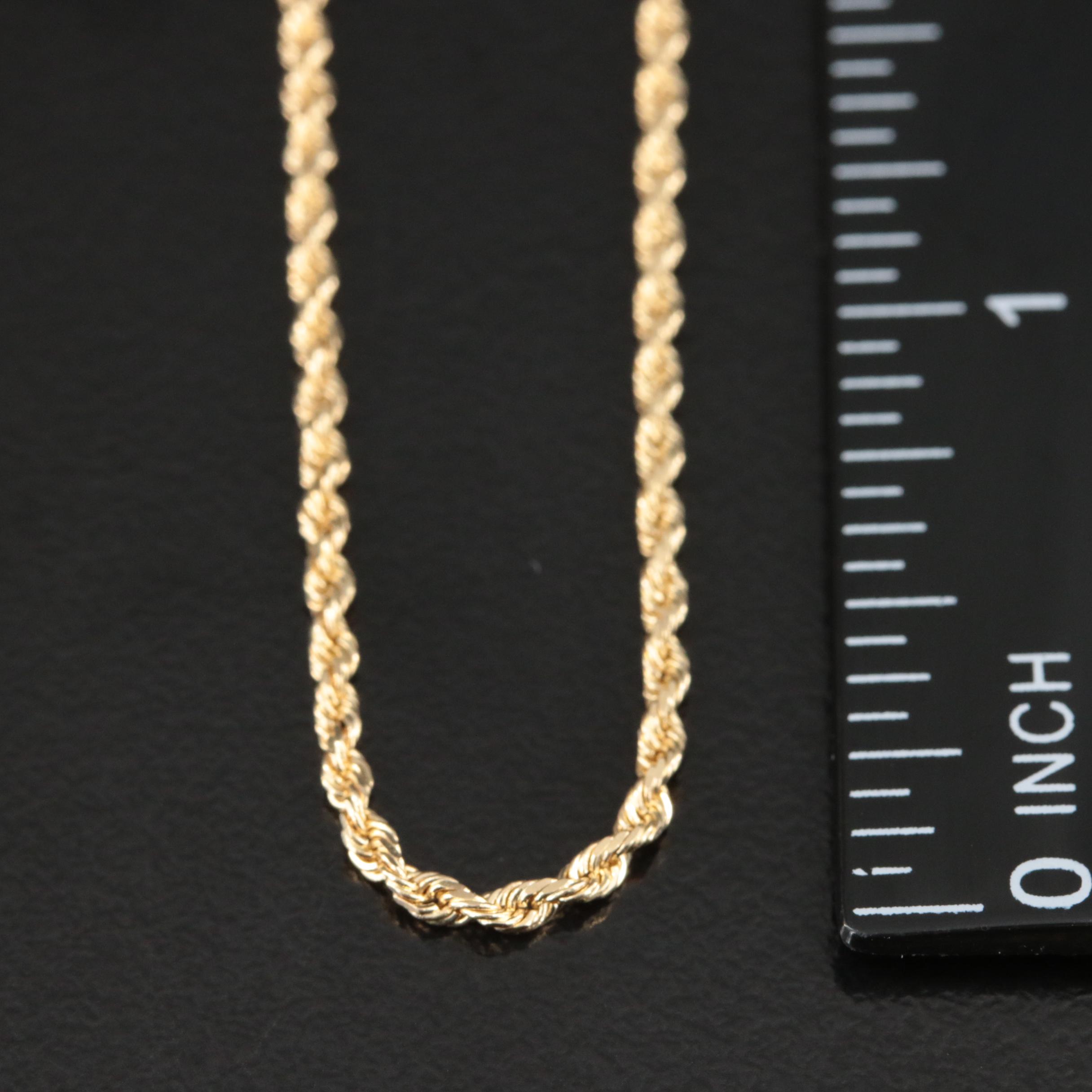 14K Rope Chain Necklace