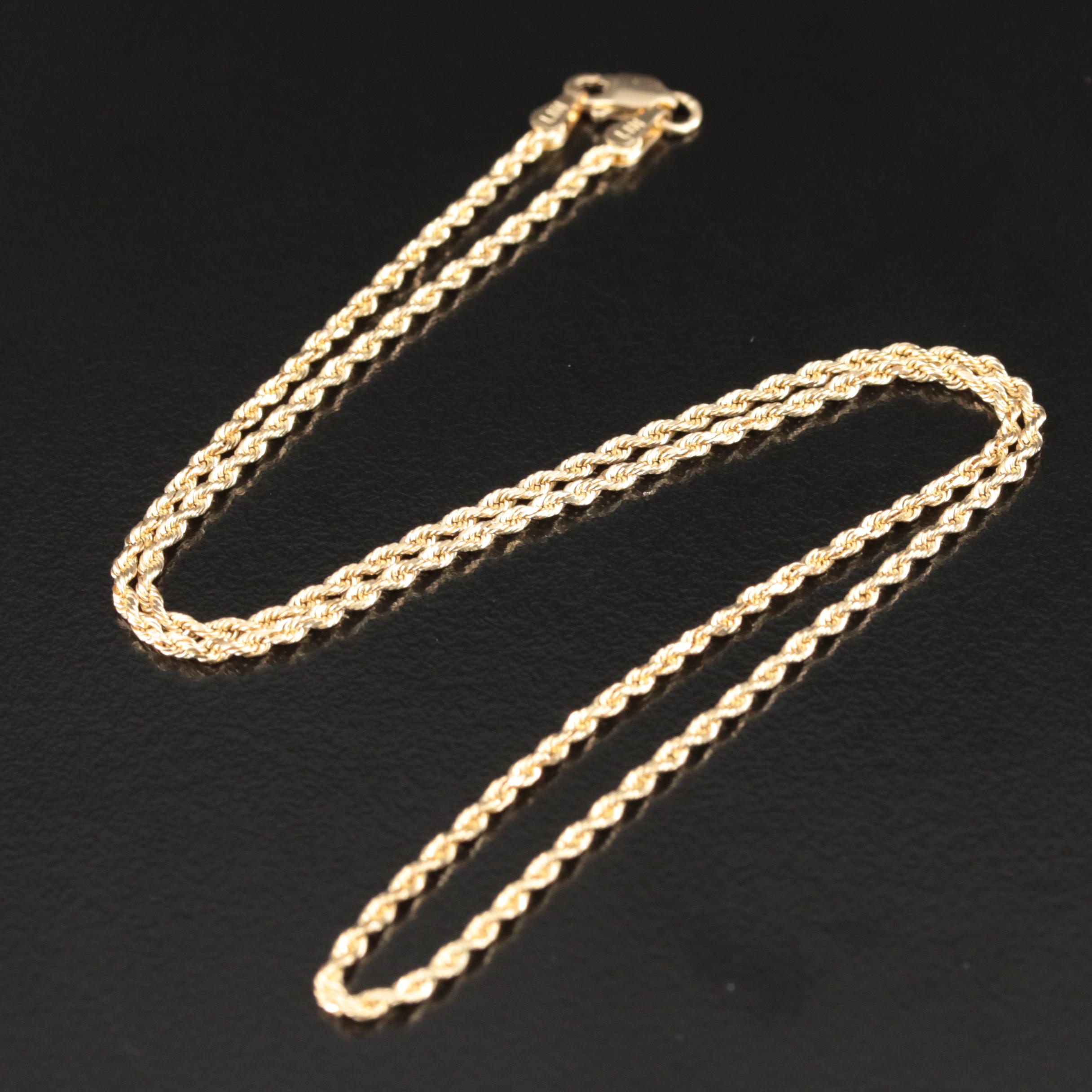 14K Rope Chain Necklace