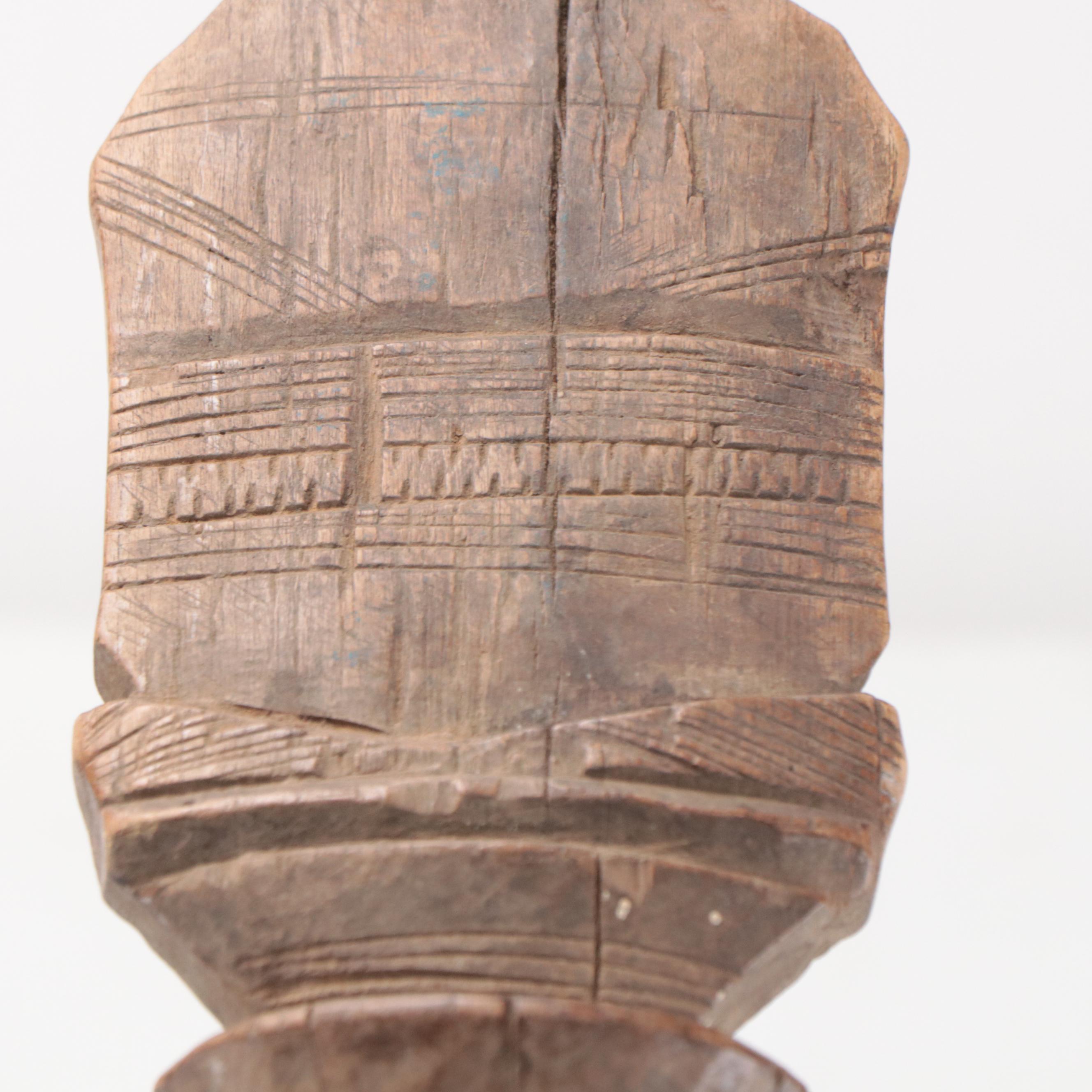 Tuareg Berber Carved Wood Tent Posts with Base