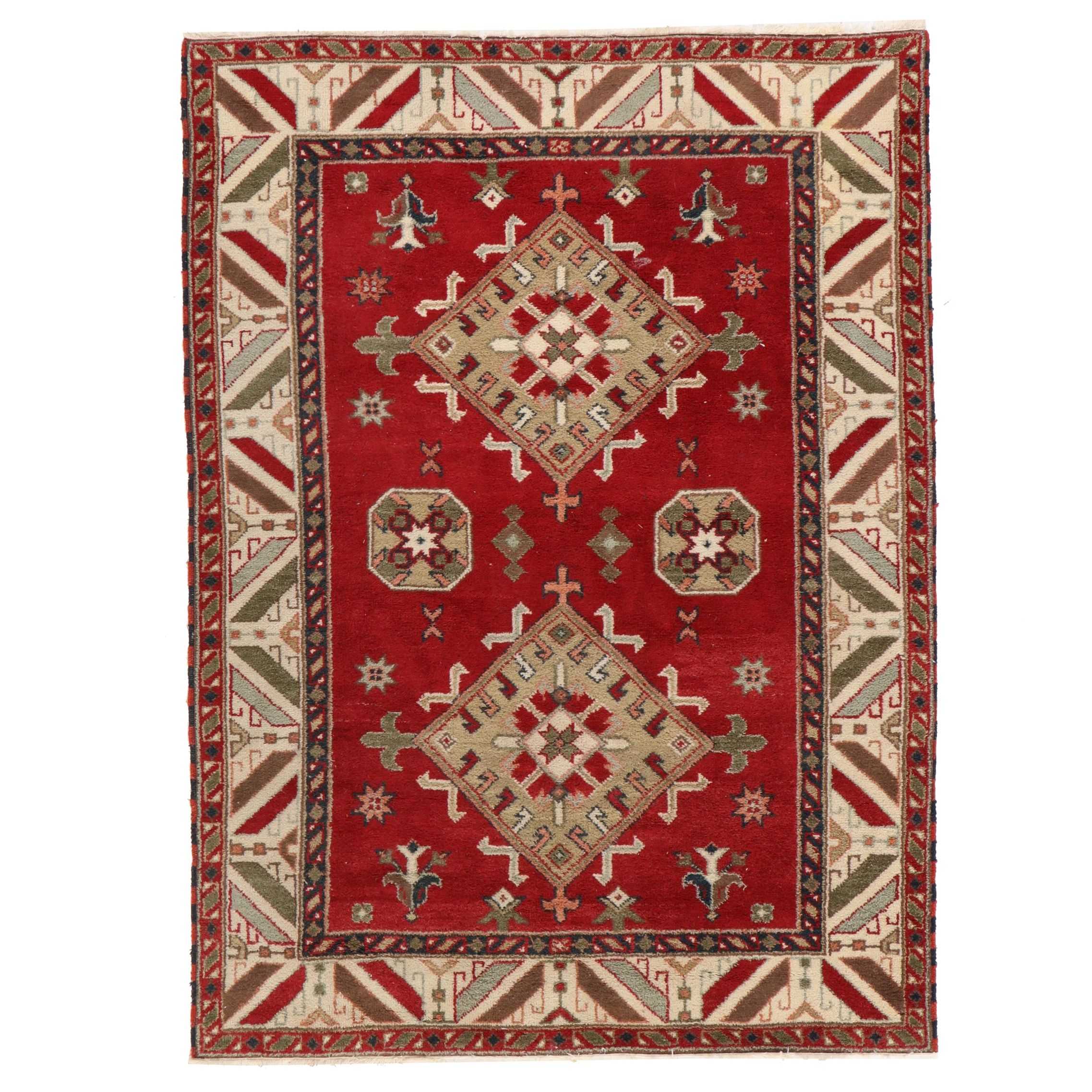 5'8 x 7'11 Hand-Knotted Afghan Baluch Area Rug