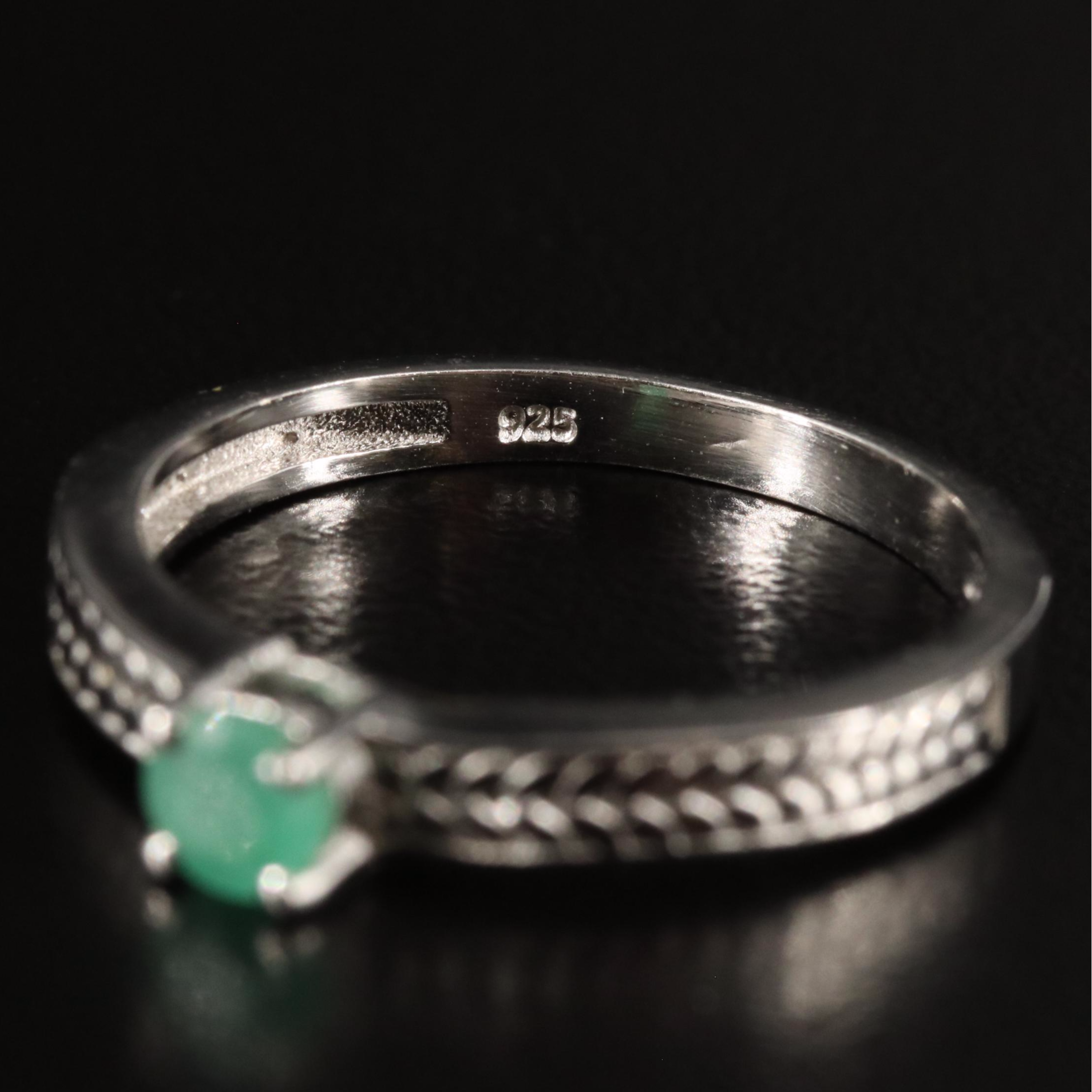 Sterling Emerald Ring
