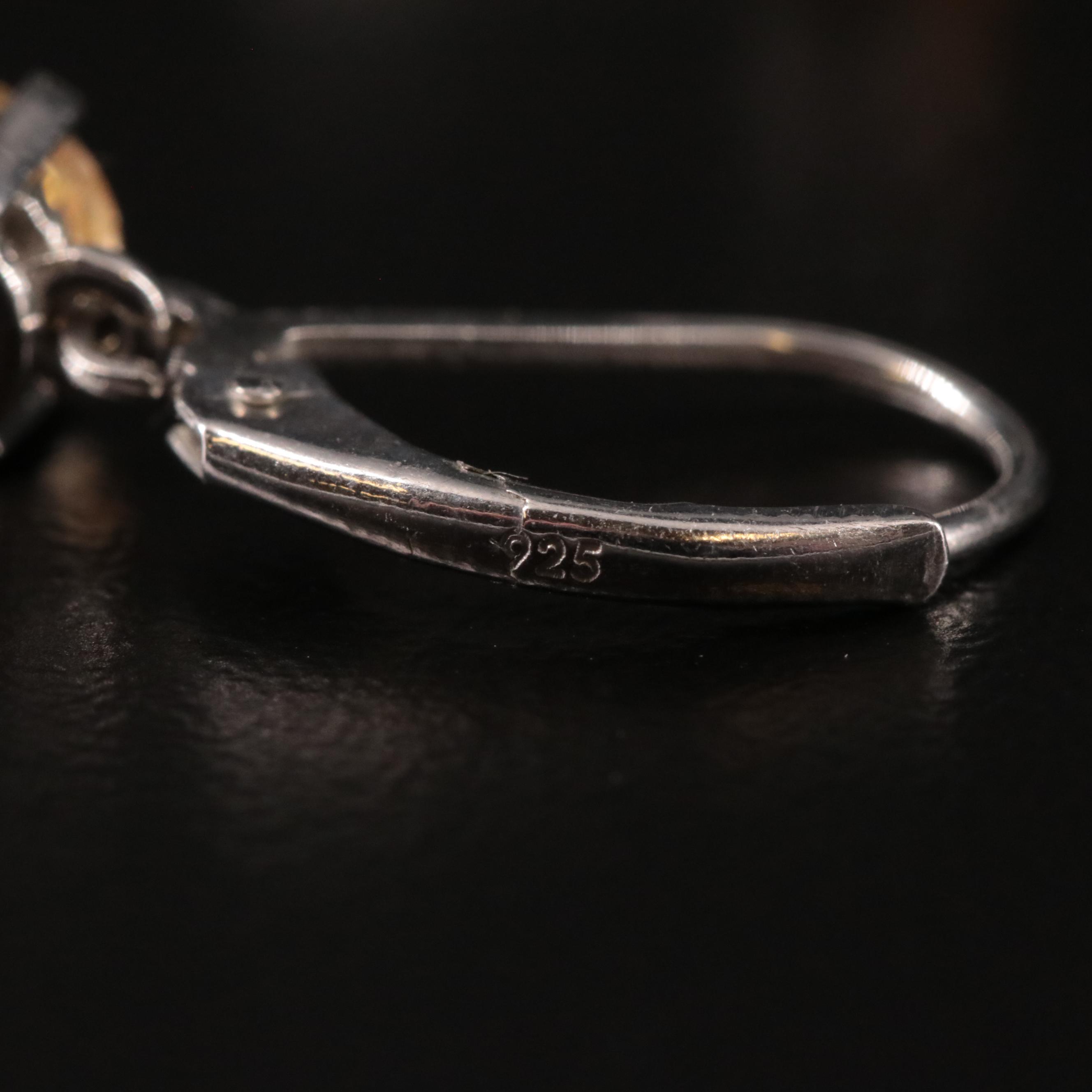 Sterling Citrine Drop Earrings