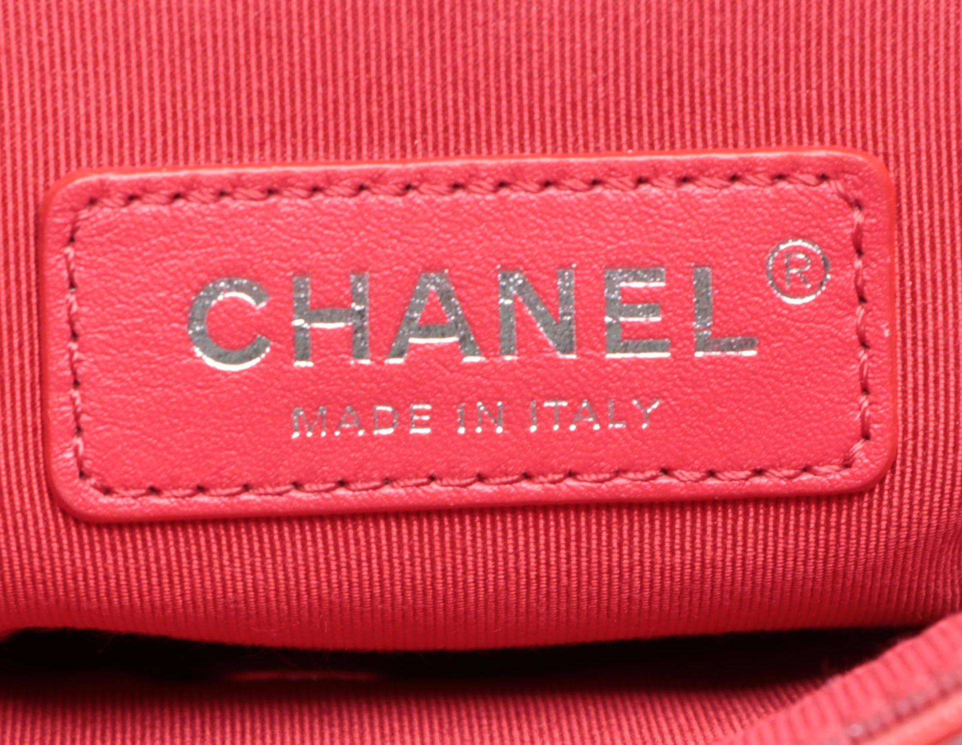 Chanel Small CC Chain Flap Bag in Quilted Crumpled Calfskin Leather/Grosgrain