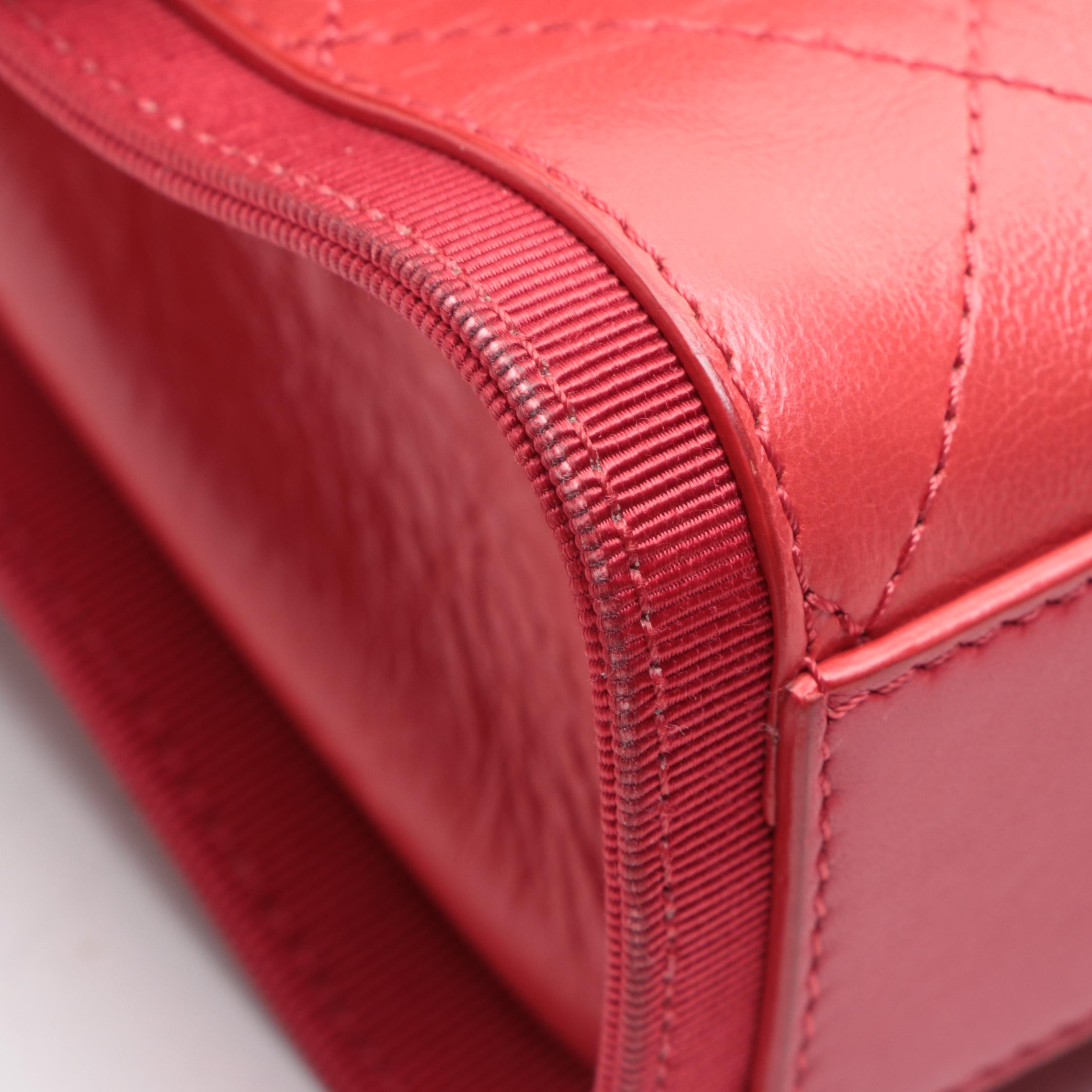 Chanel Small CC Chain Flap Bag in Quilted Crumpled Calfskin Leather/Grosgrain