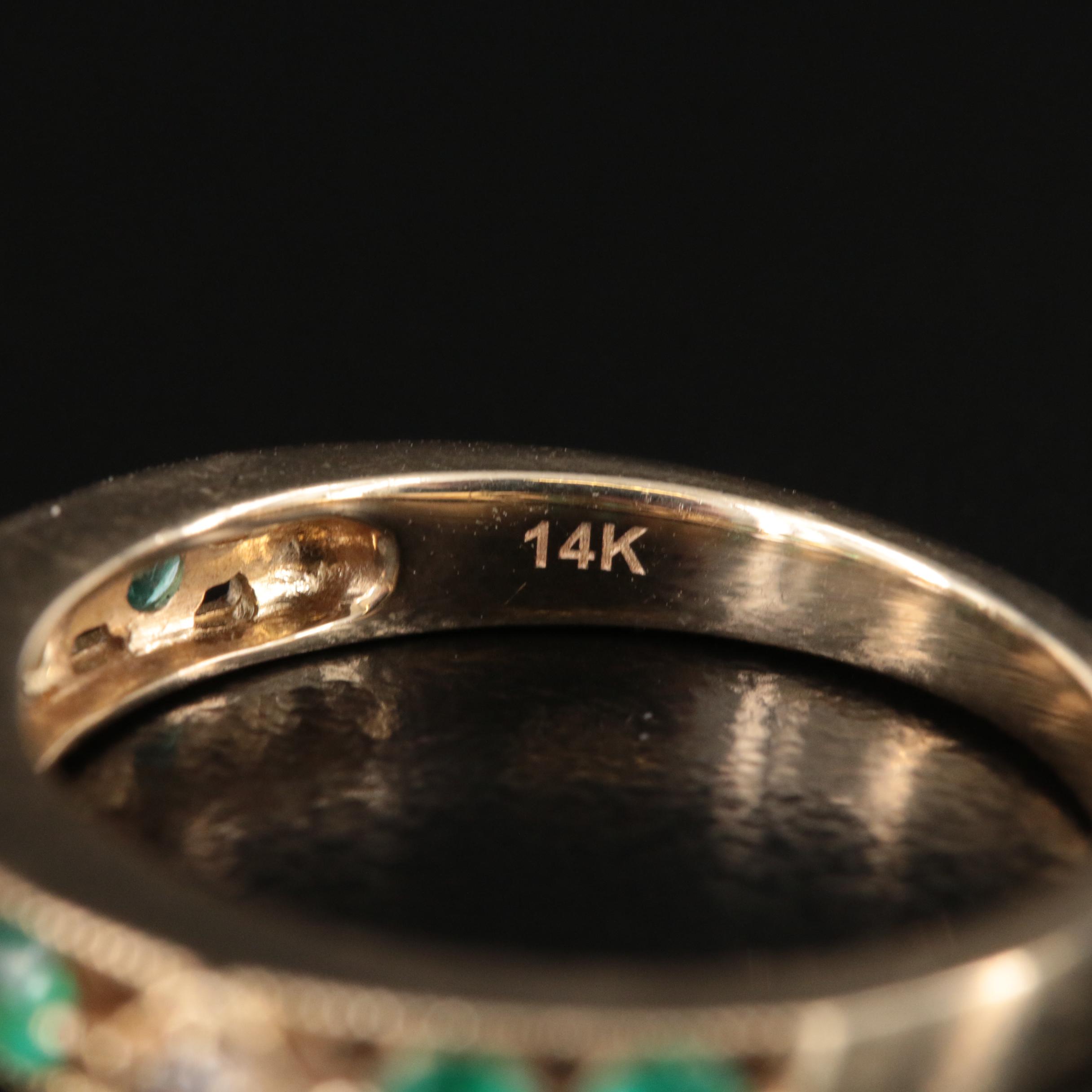 Le Vian 14K Emerald and Diamond Band with Milgrain Accents