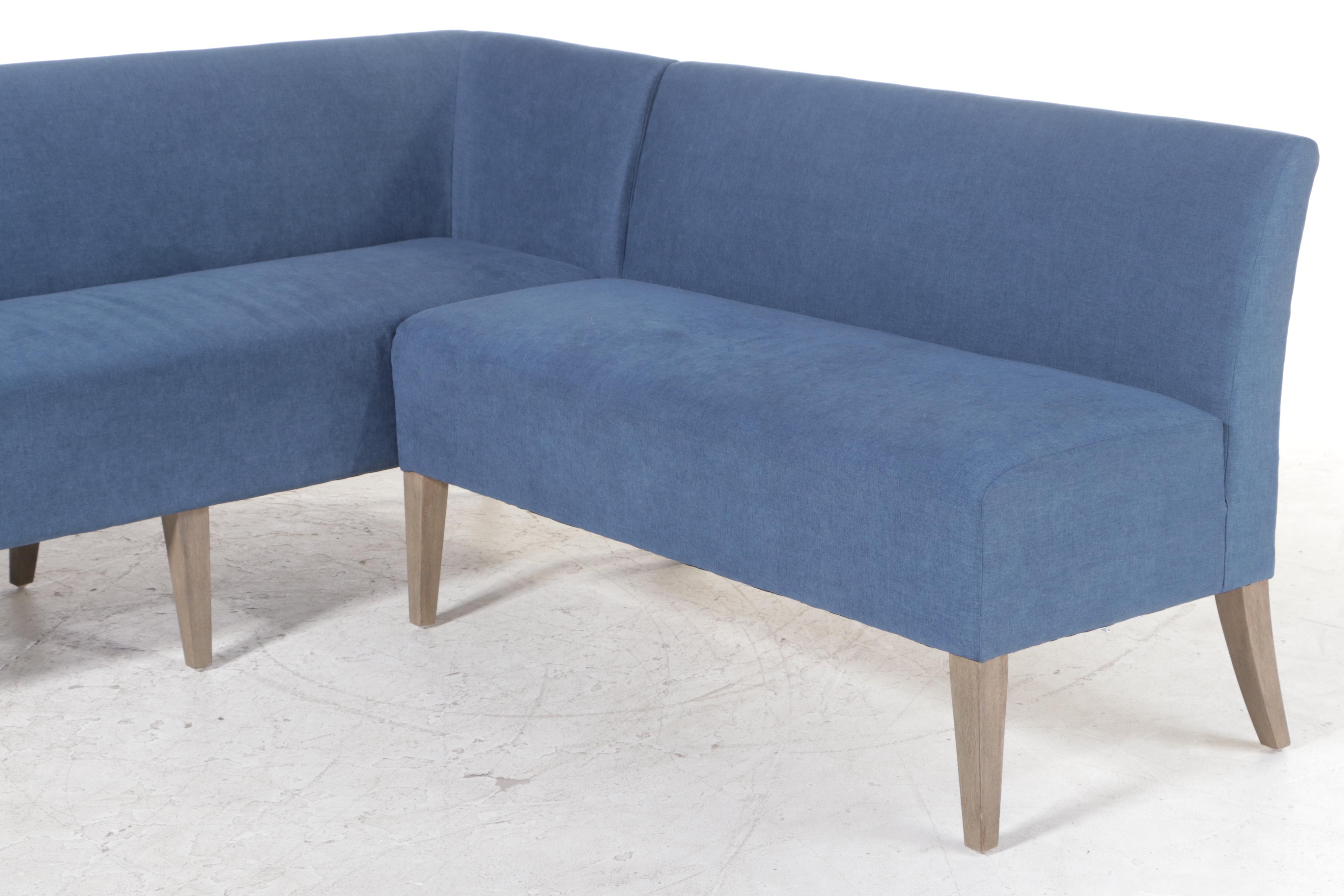 Two-Piece Pottery Barn Custom-Upholstered Banquette