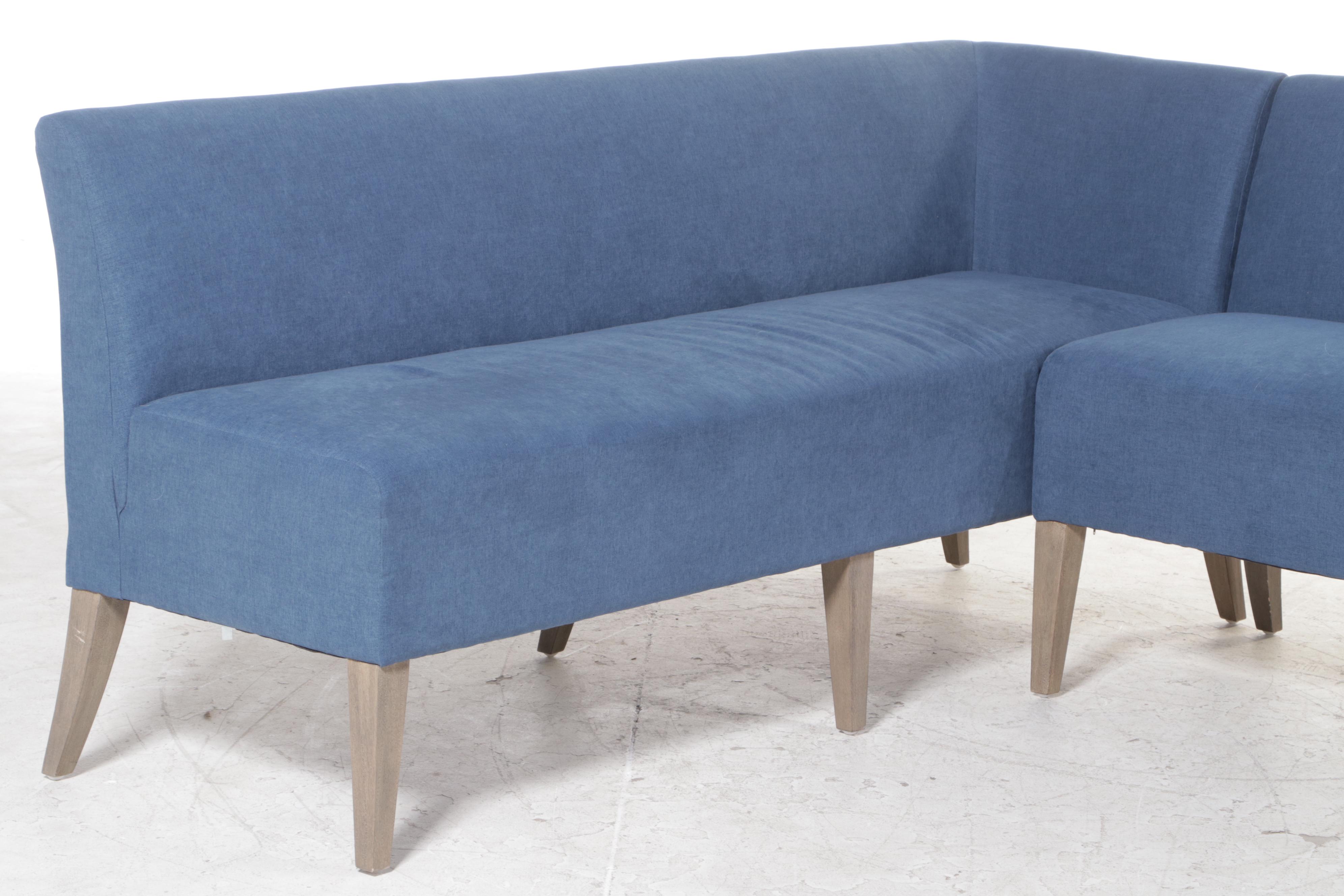 Two-Piece Pottery Barn Custom-Upholstered Banquette