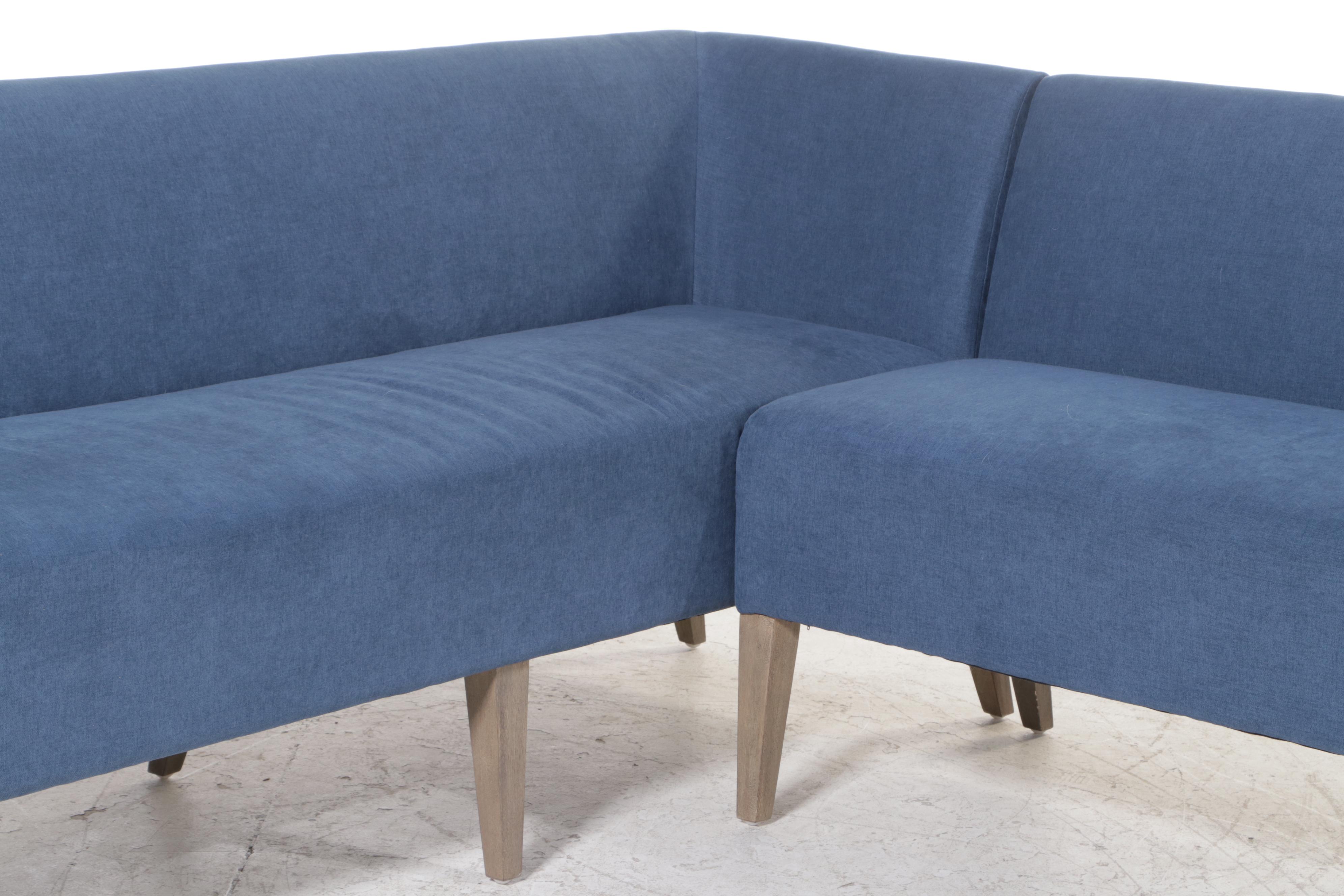 Two-Piece Pottery Barn Custom-Upholstered Banquette