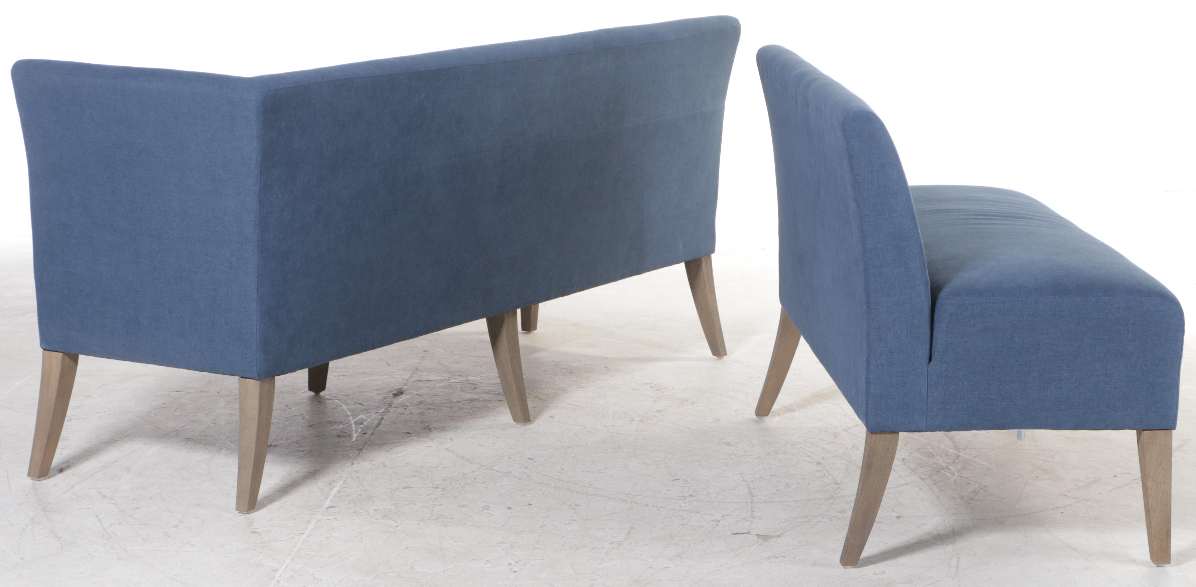 Two-Piece Pottery Barn Custom-Upholstered Banquette