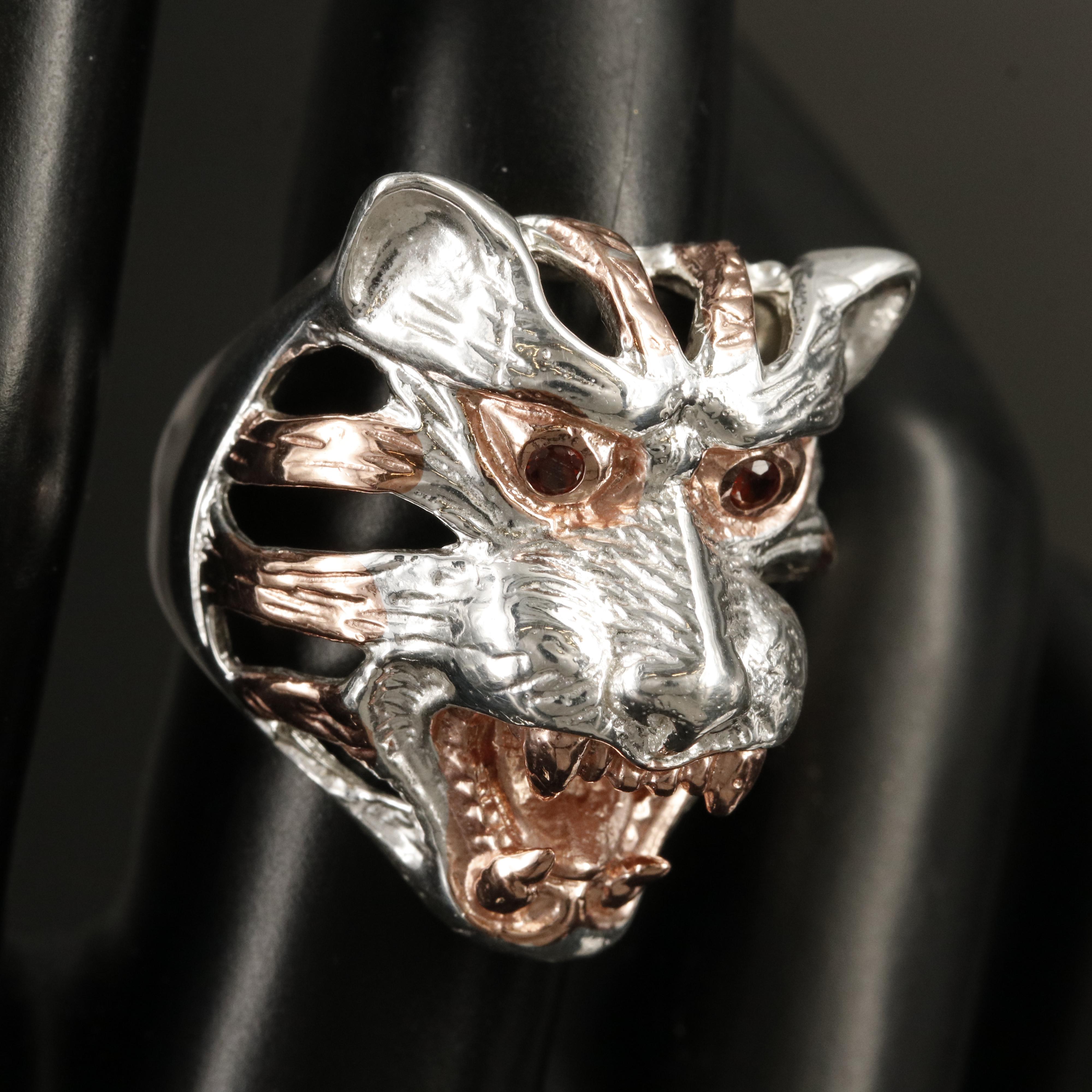 Sterling Garnet Tiger Ring