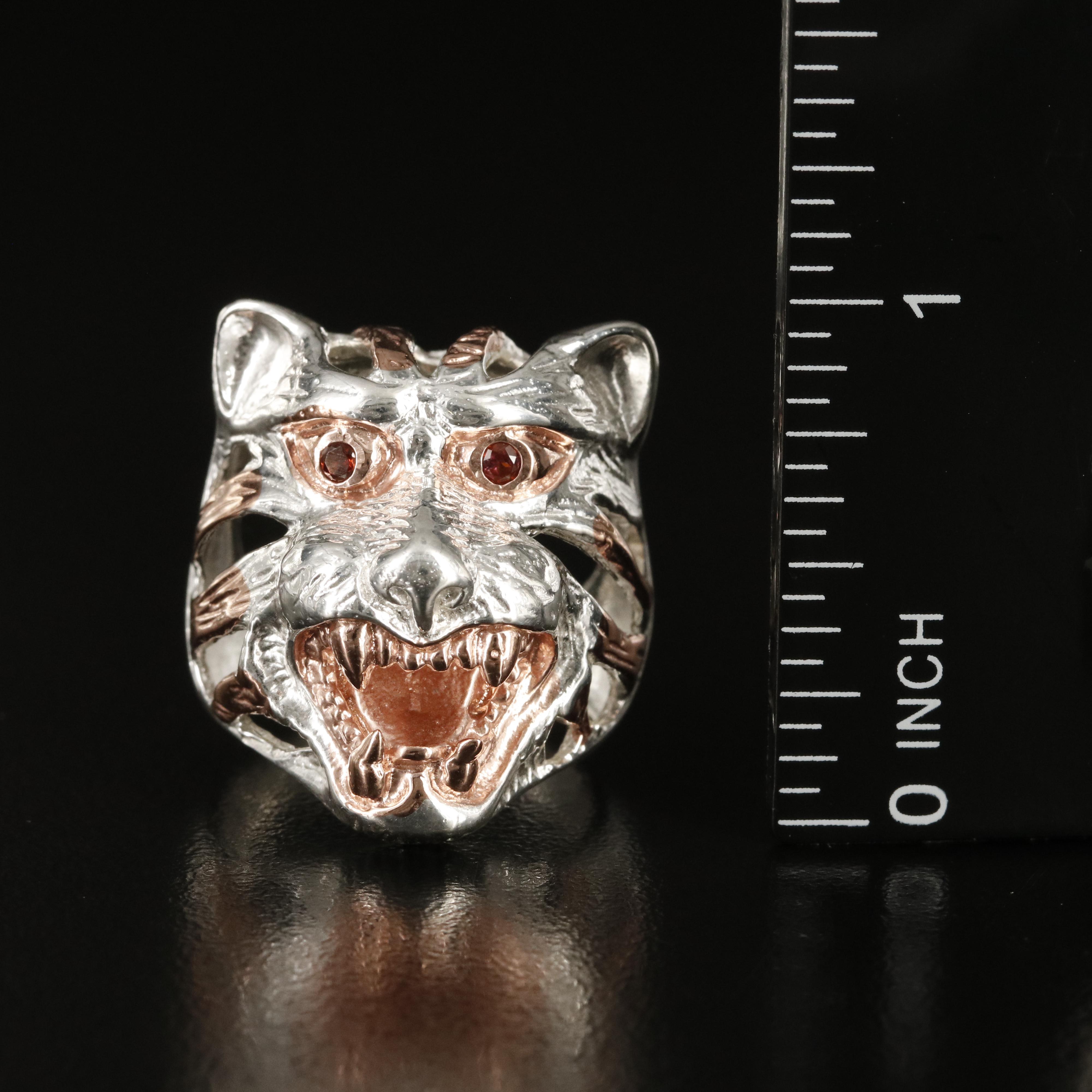 Sterling Garnet Tiger Ring