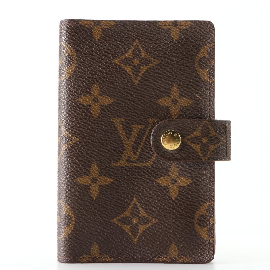 Louis Vuitton Agenda Poche Cover in Monogram Canvas and Leather with Box