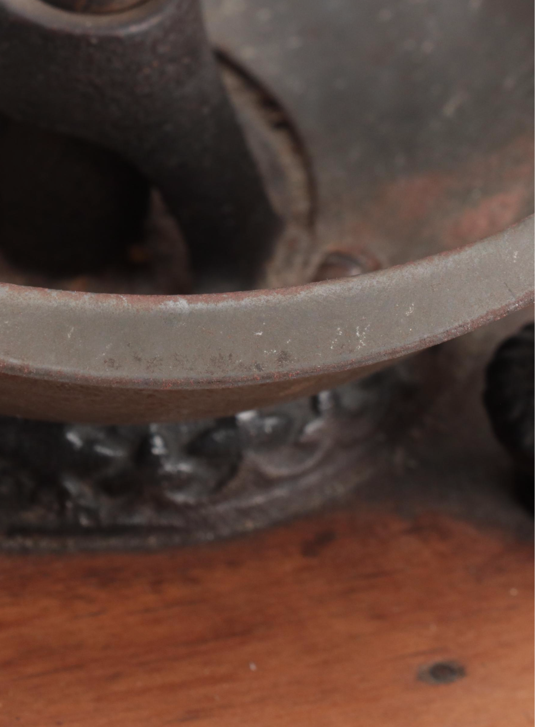 Hand-Carved Tidewater Crafts Shelf with Coffee Grinder, Crocks, Vases and More