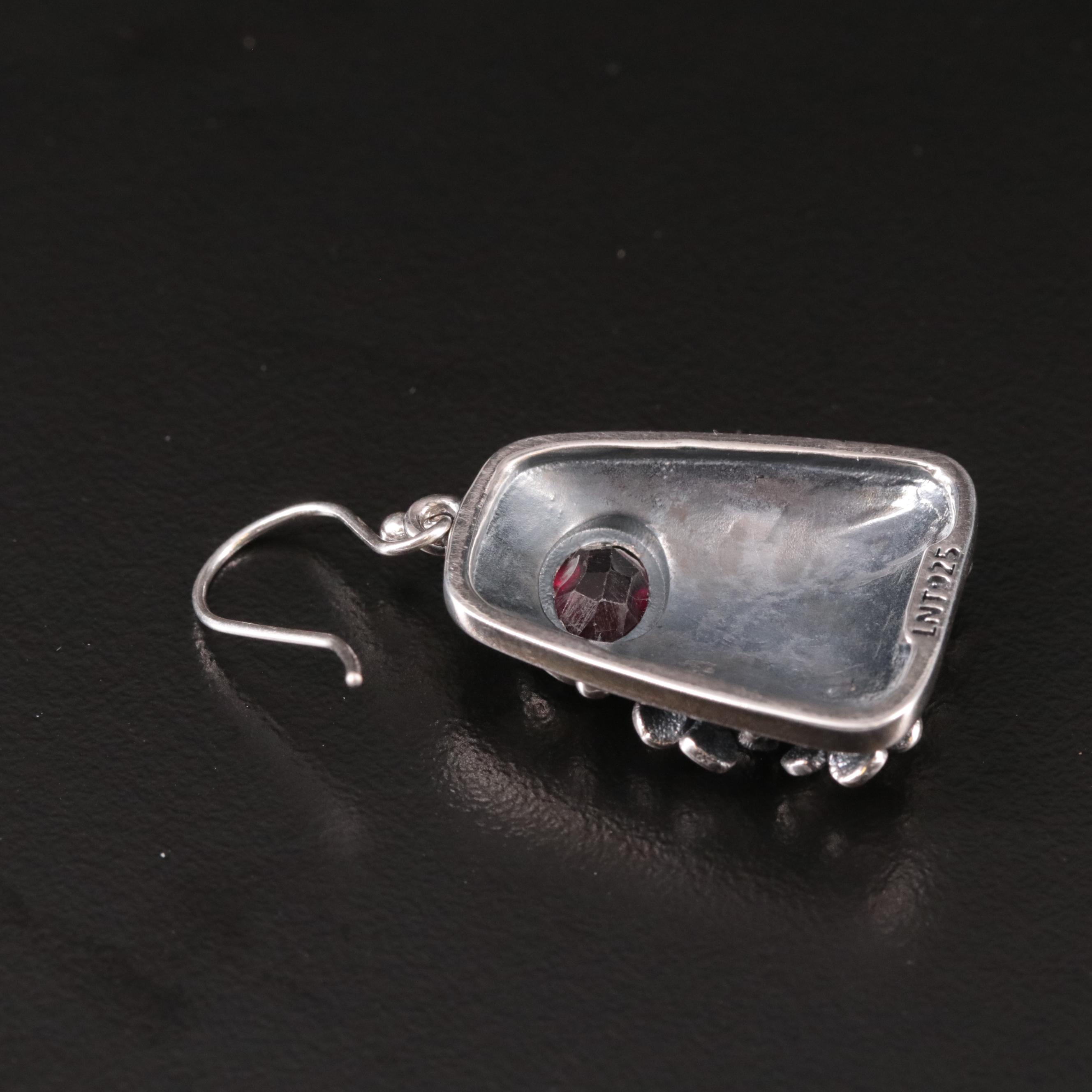 Sterling Rhodolite Garnet Drop Earrings