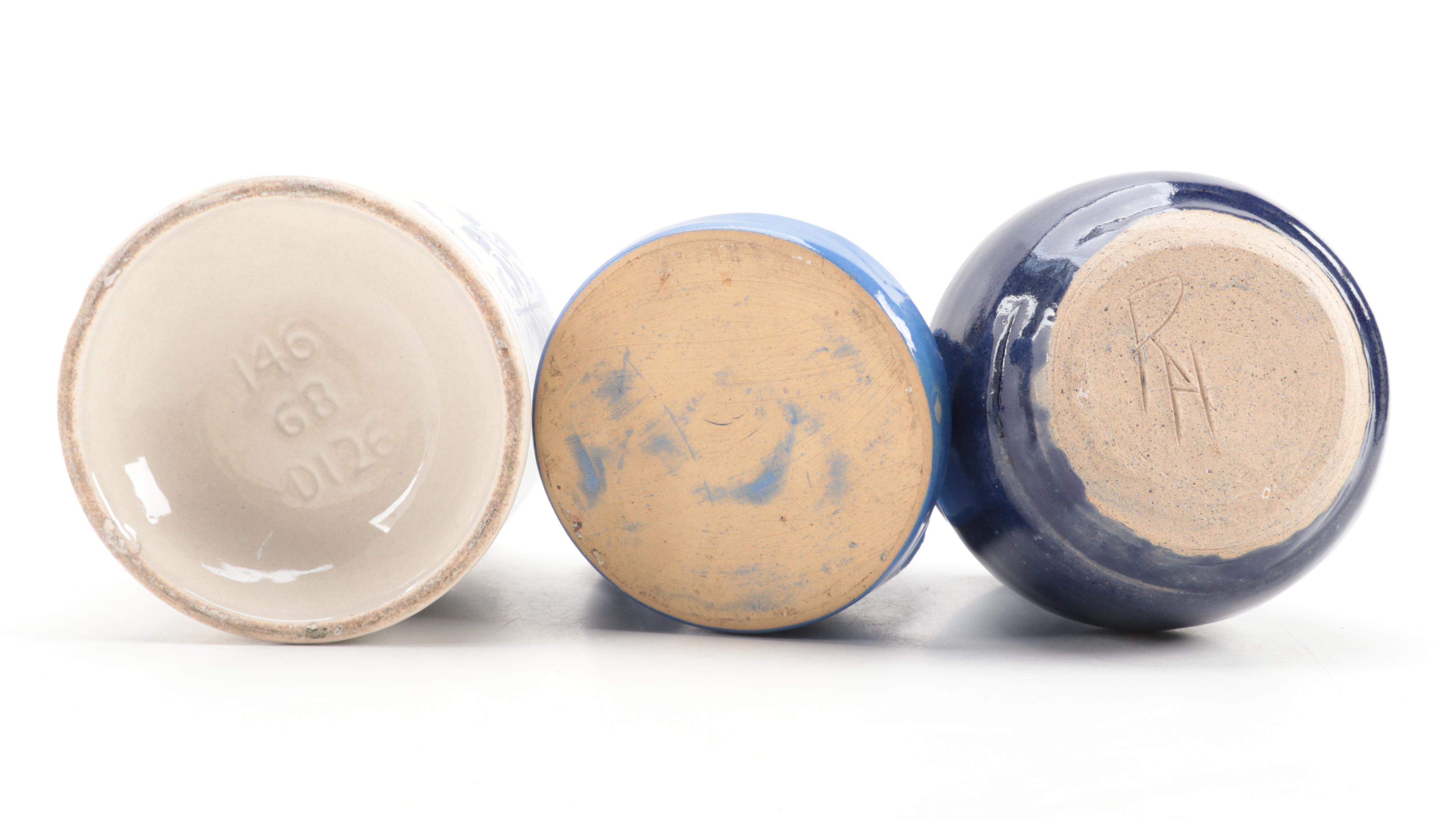 Hand-Carved Tidewater Crafts Shelf with Coffee Grinder, Crocks, Vases and More