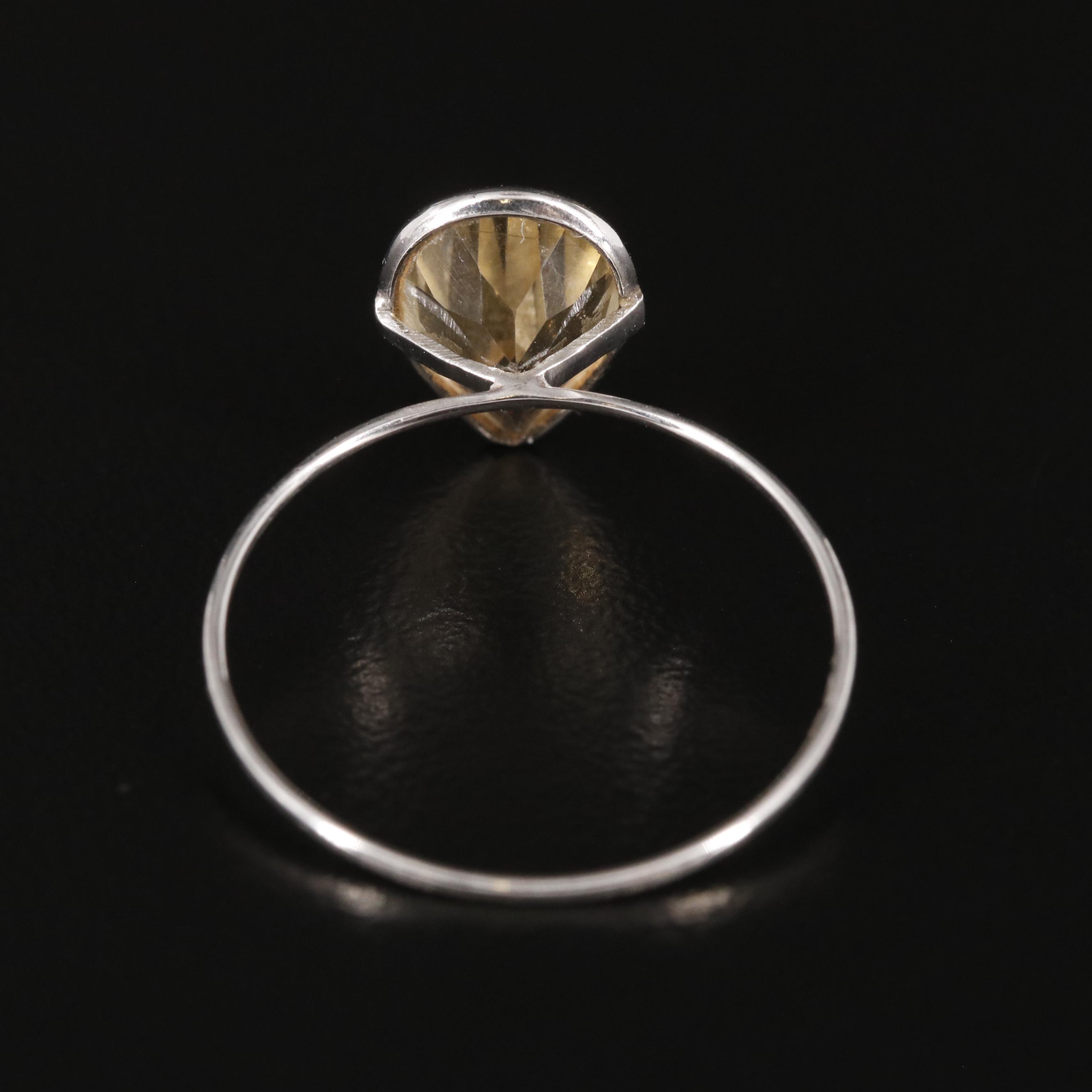14K Citrine Solitaire Ring