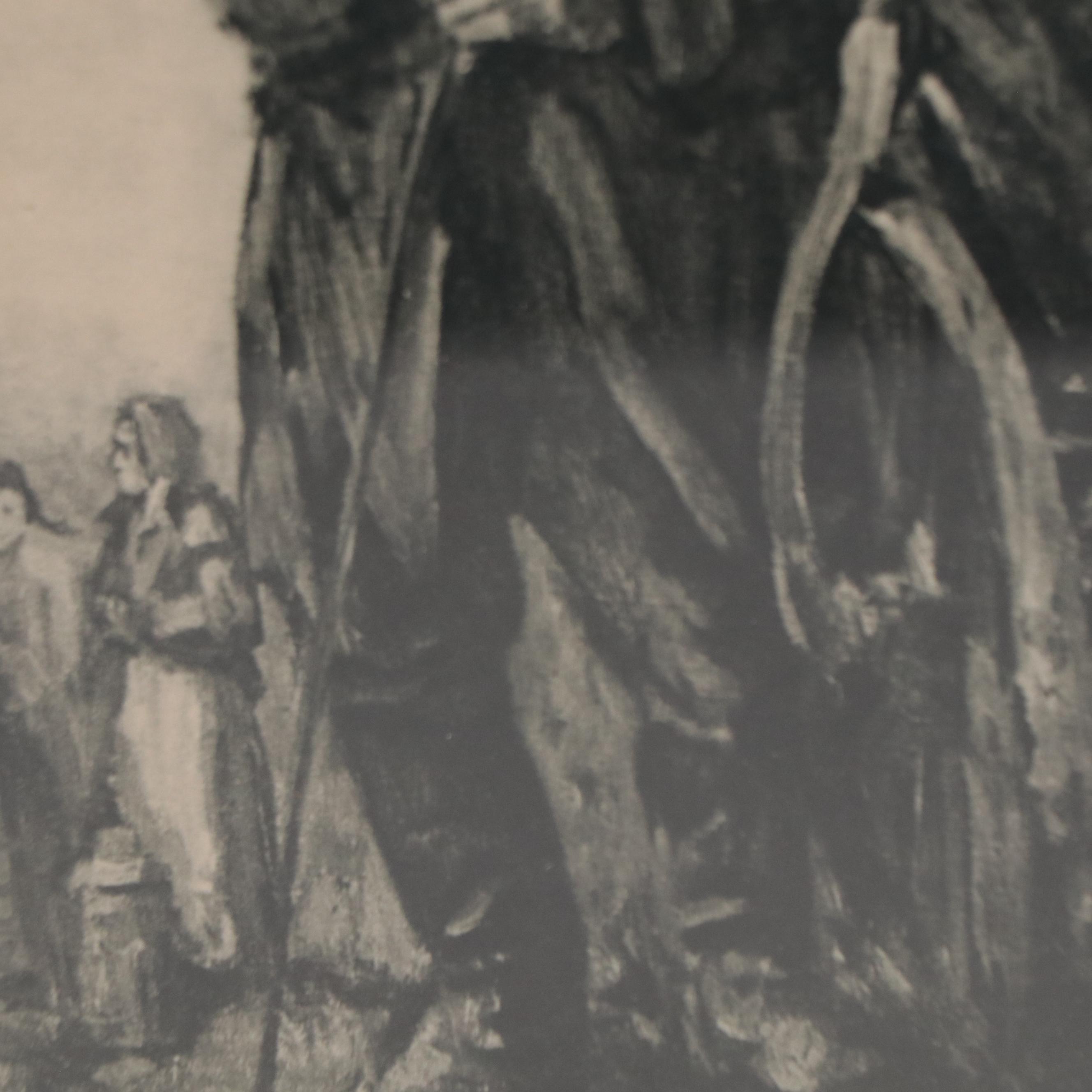 Figural Rotogravure of a Family, Late 20th Century