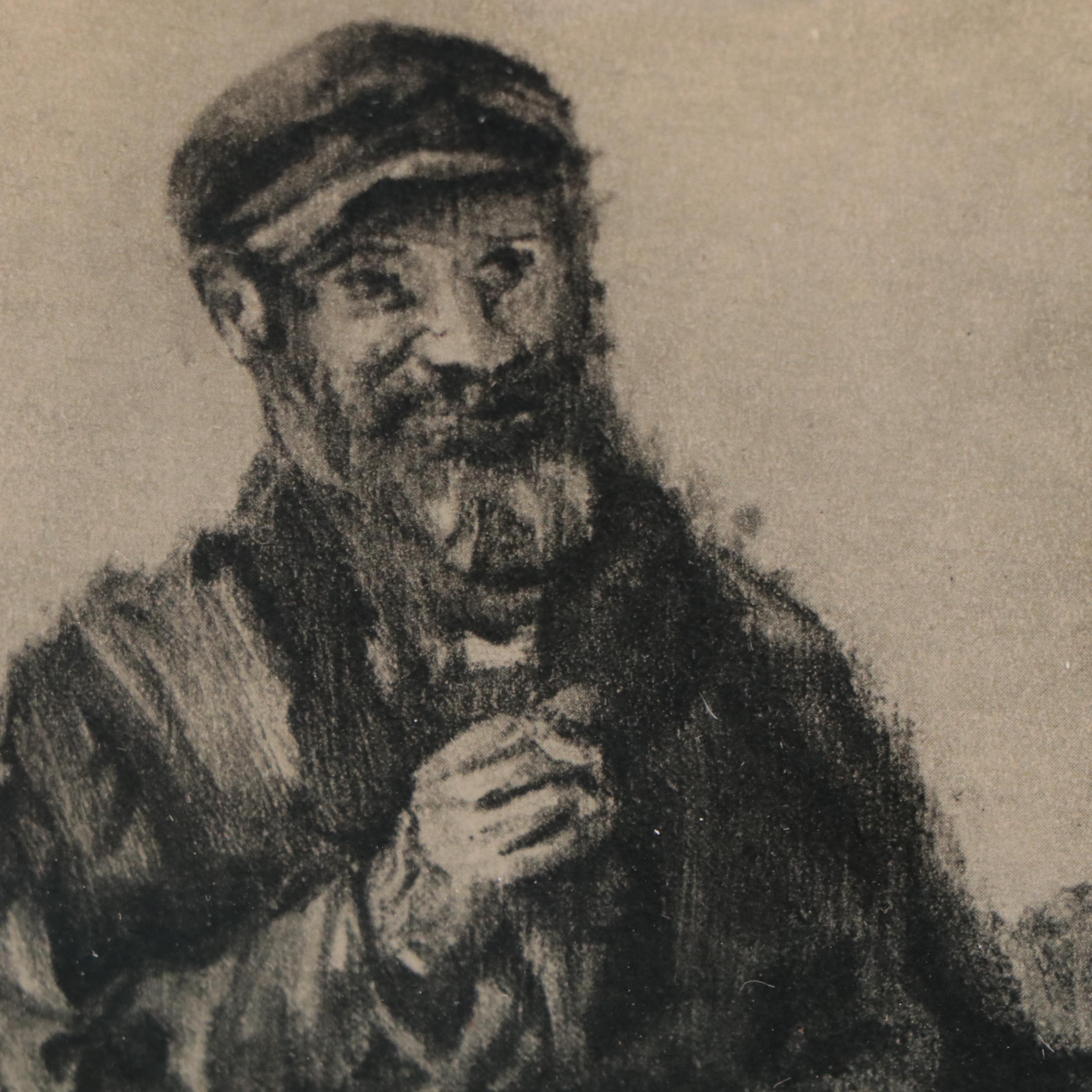 Figural Rotogravure of a Family, Late 20th Century