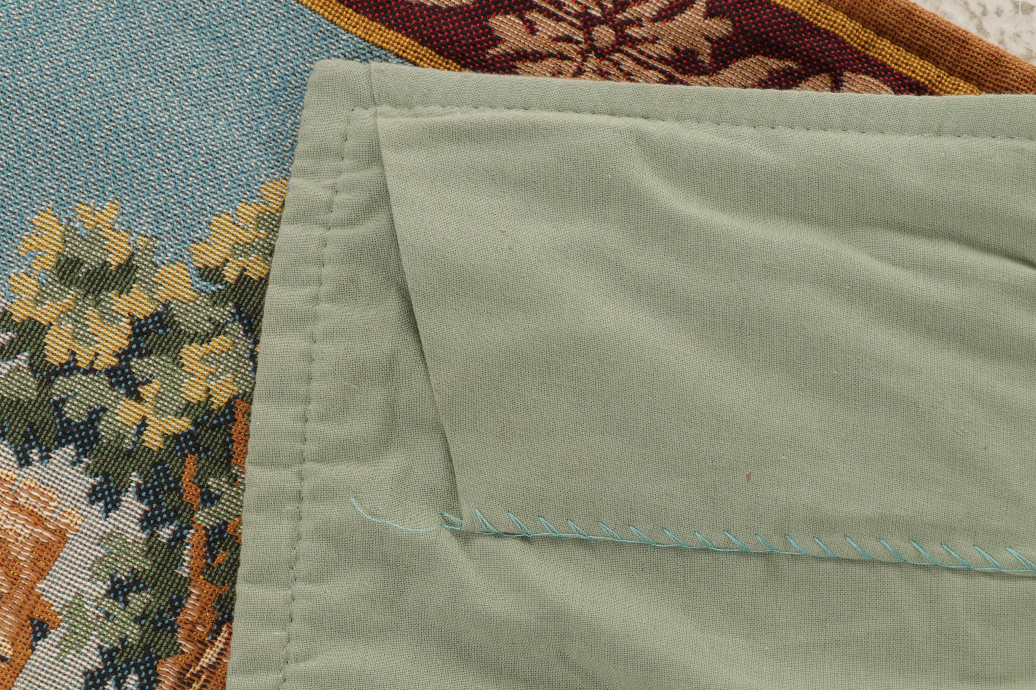 French Point des Meurins "Unicorn's Rising" Machine Woven Tapestry