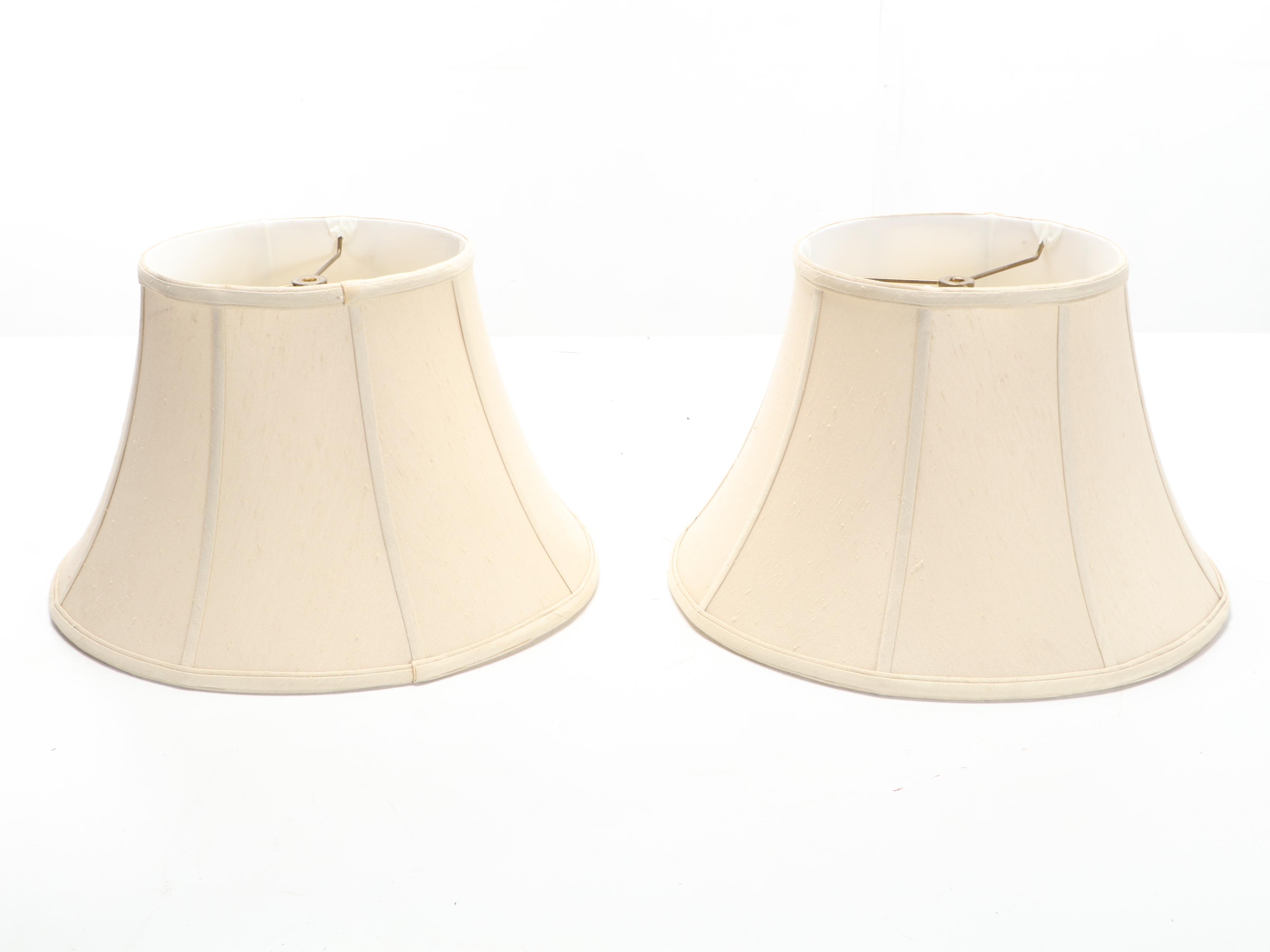 Pair of Urn Shaped Metallic Finish Composite Table Lamps, Contemporary