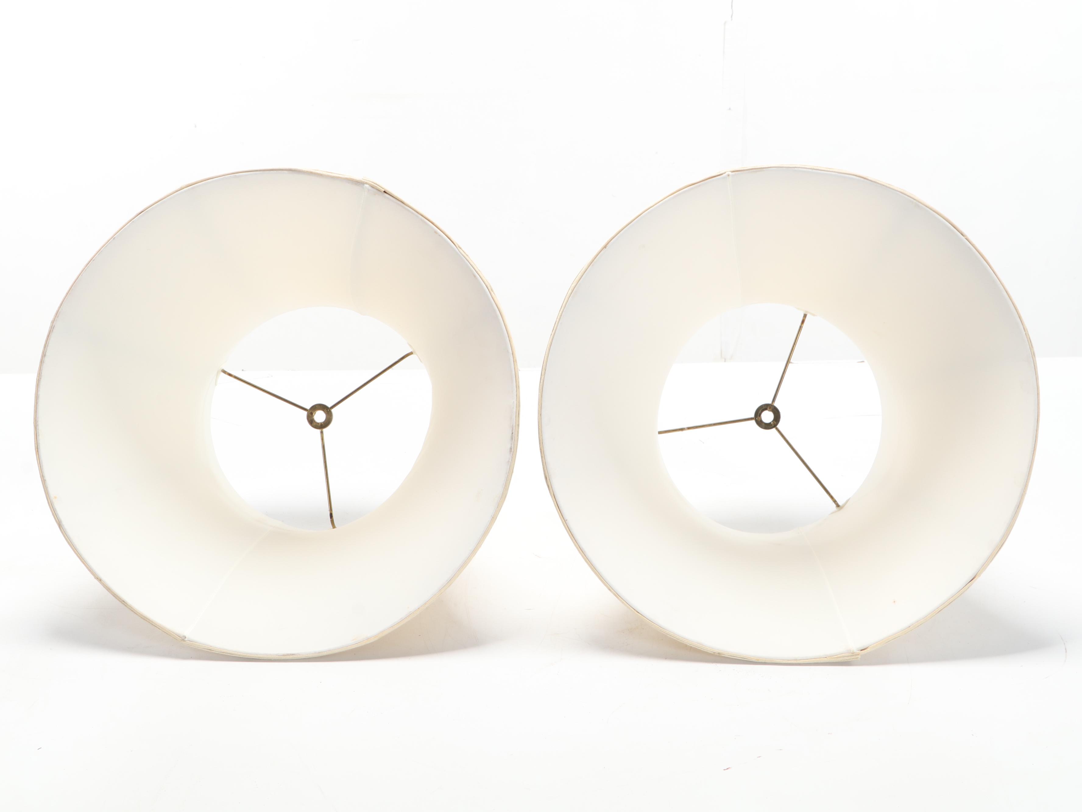 Pair of Urn Shaped Metallic Finish Composite Table Lamps, Contemporary