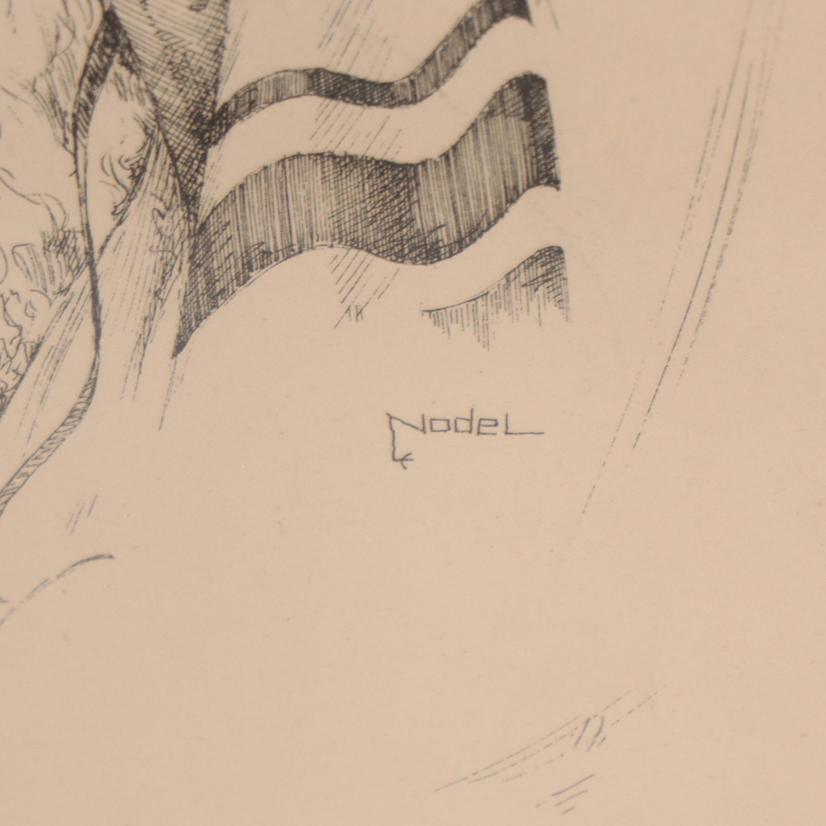 Lithograph After Sol Nodel of a Rabbi "Morning Prayer"