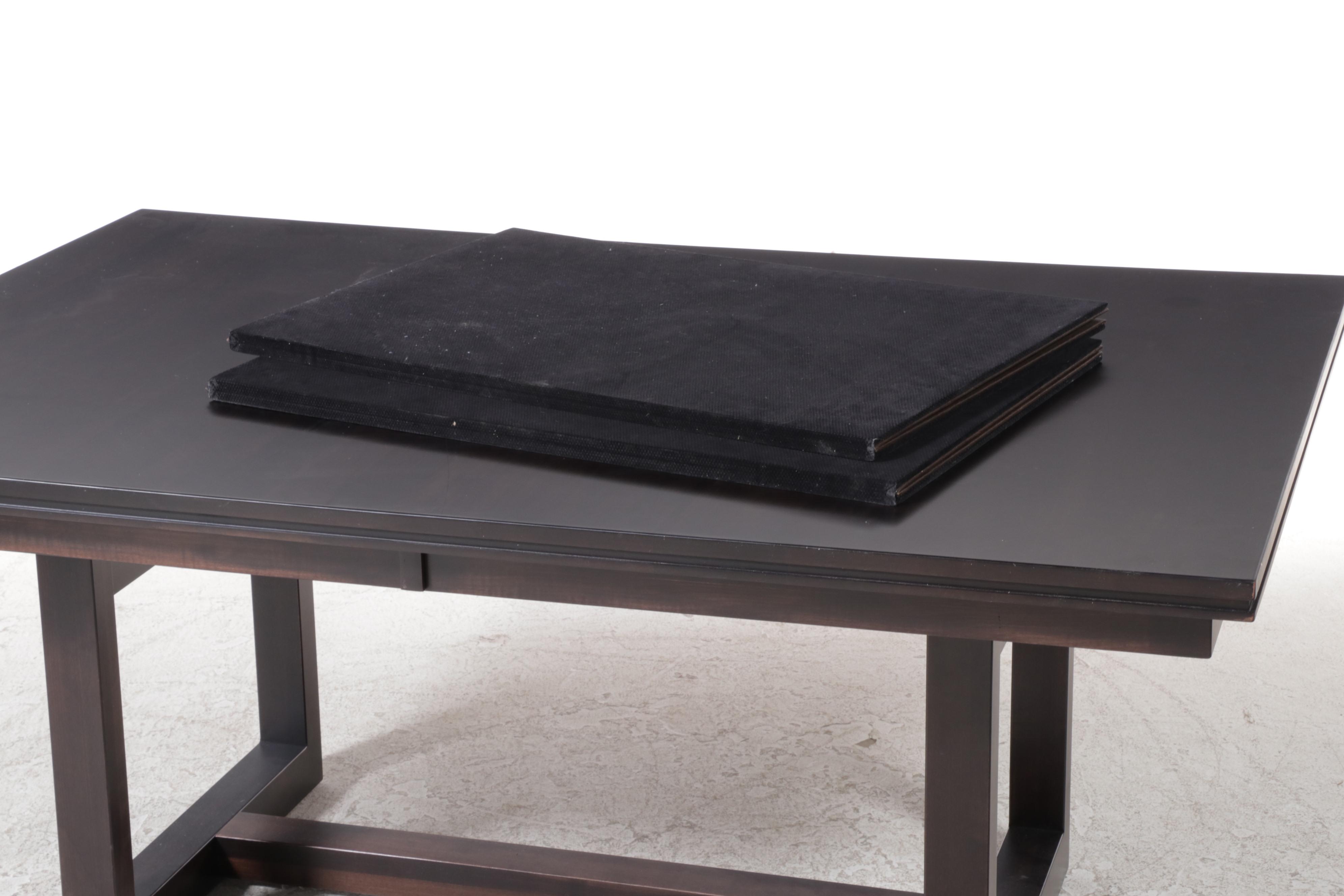 Trailway "Soho" Maple Dining Table Plus Six Arhaus Upholstered Side Chairs