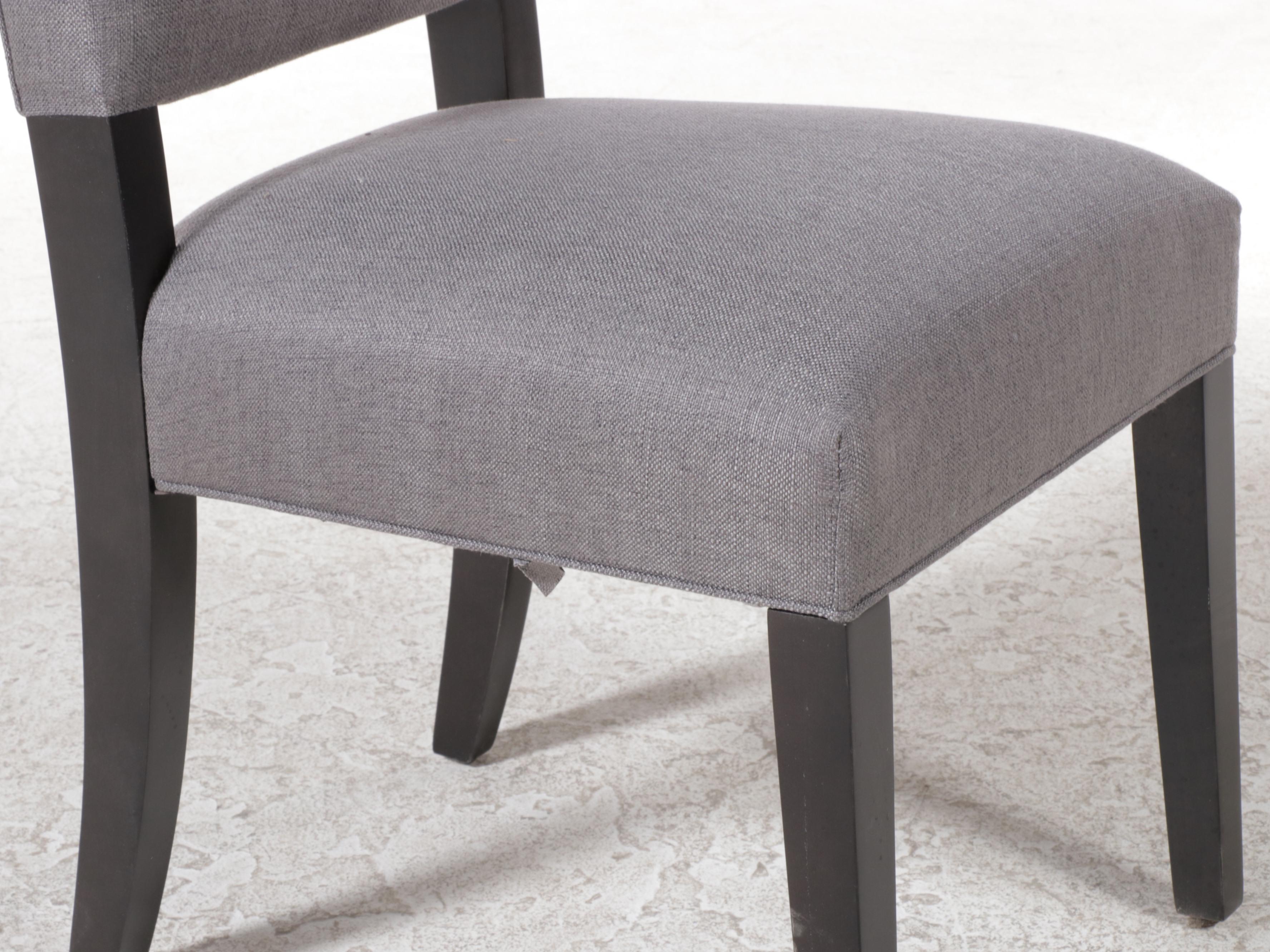 Trailway "Soho" Maple Dining Table Plus Six Arhaus Upholstered Side Chairs