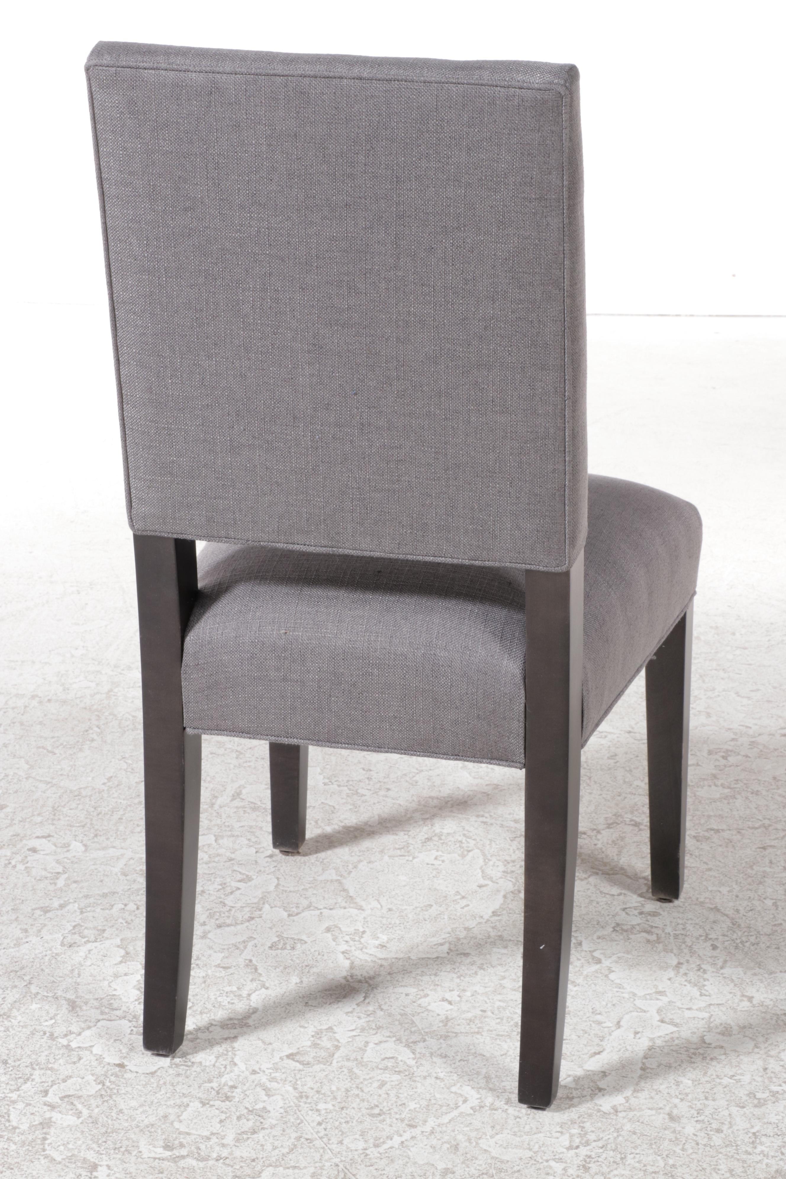 Trailway "Soho" Maple Dining Table Plus Six Arhaus Upholstered Side Chairs