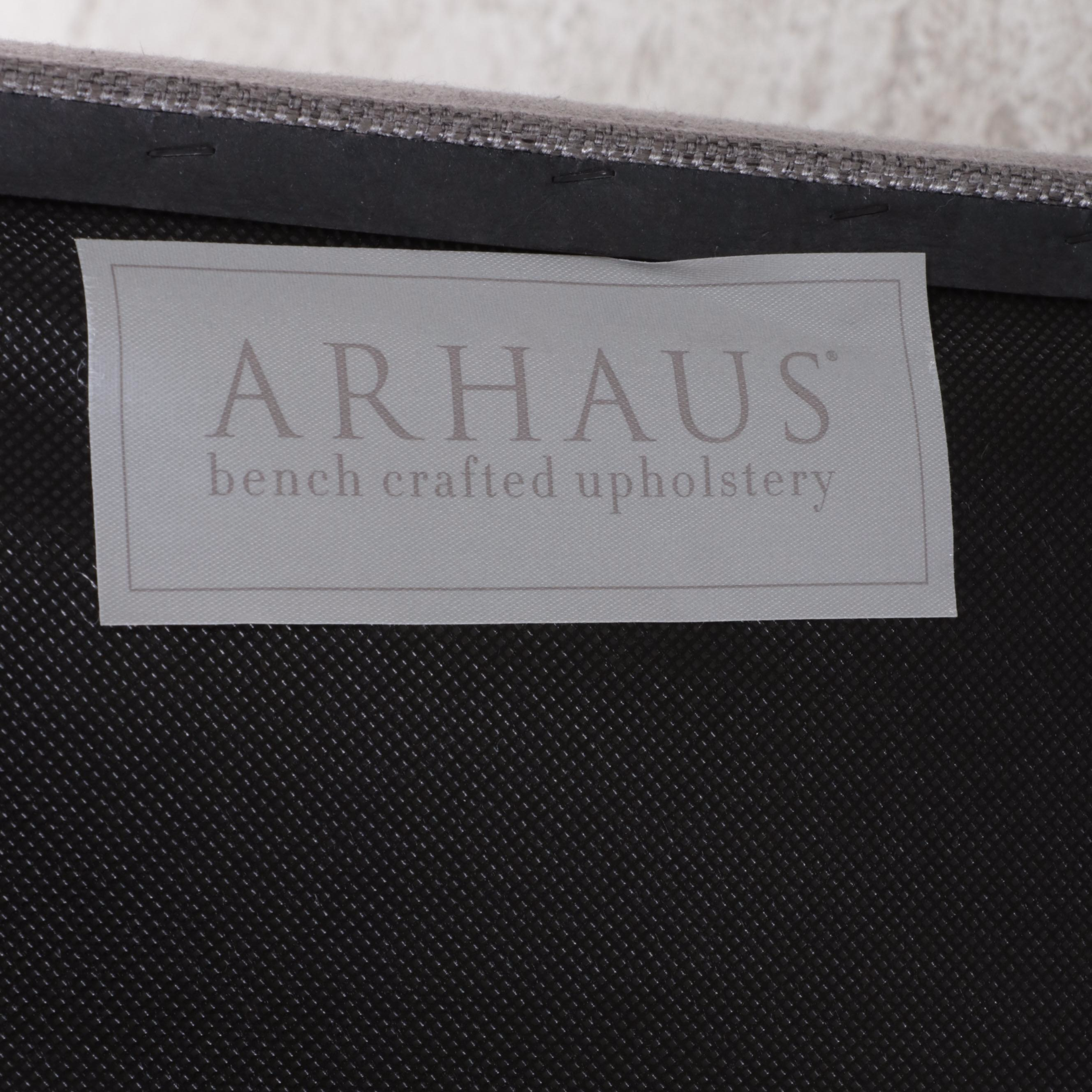 Trailway "Soho" Maple Dining Table Plus Six Arhaus Upholstered Side Chairs