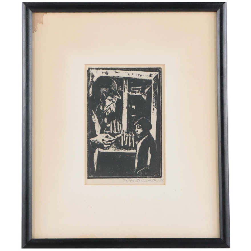 Jacob Steinhardt Woodcut "Chanuka," 1921