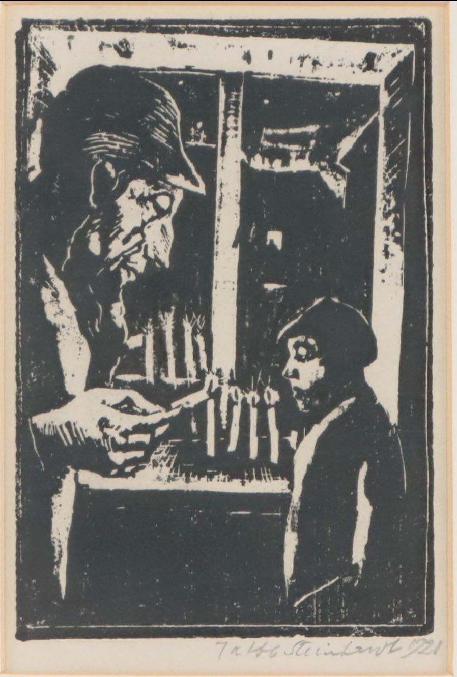 Jacob Steinhardt Woodcut "Chanuka," 1921