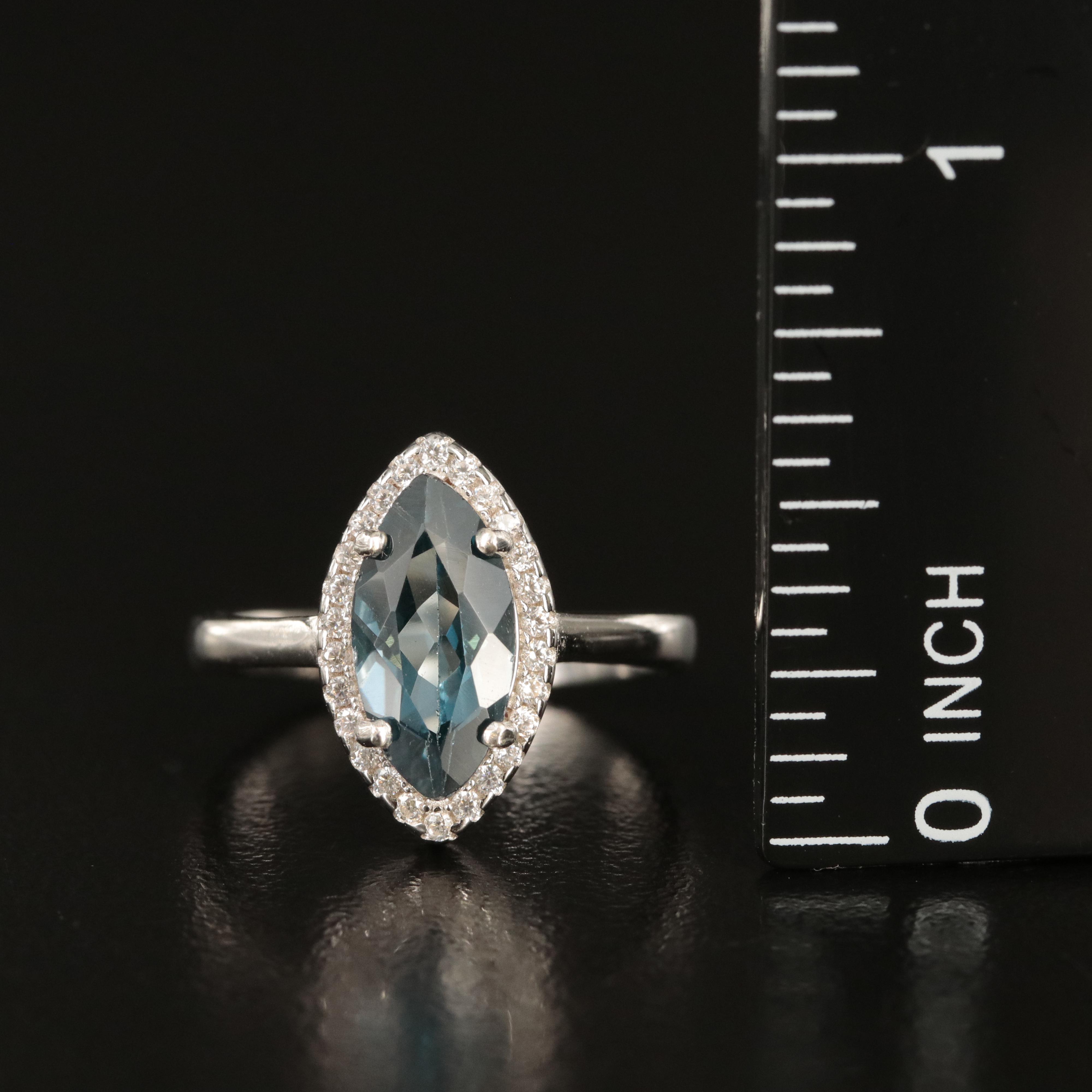 Sterling Topaz and Cubic Zirconia Ring