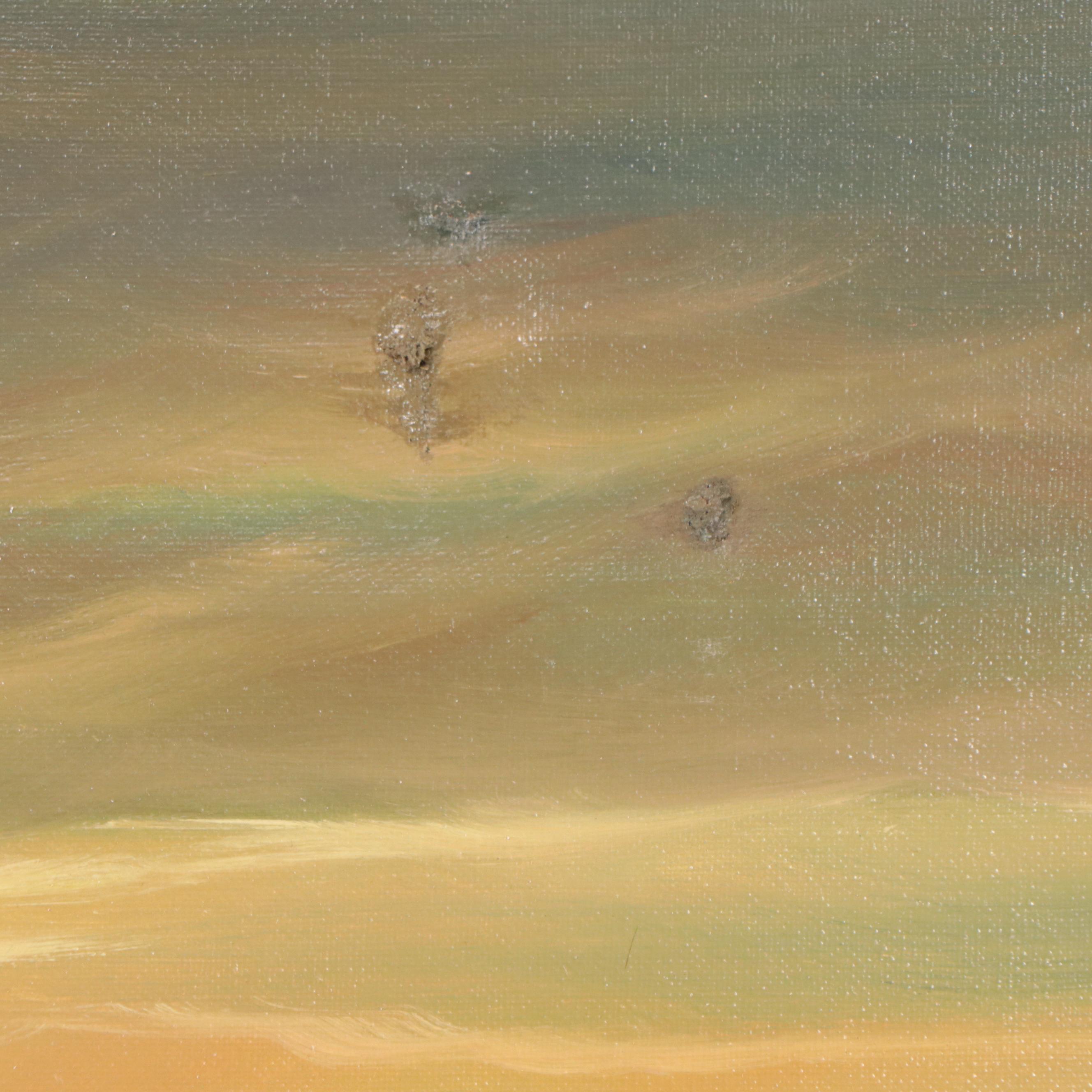 Sunset Seascape Oil Painting of Crashing Waves