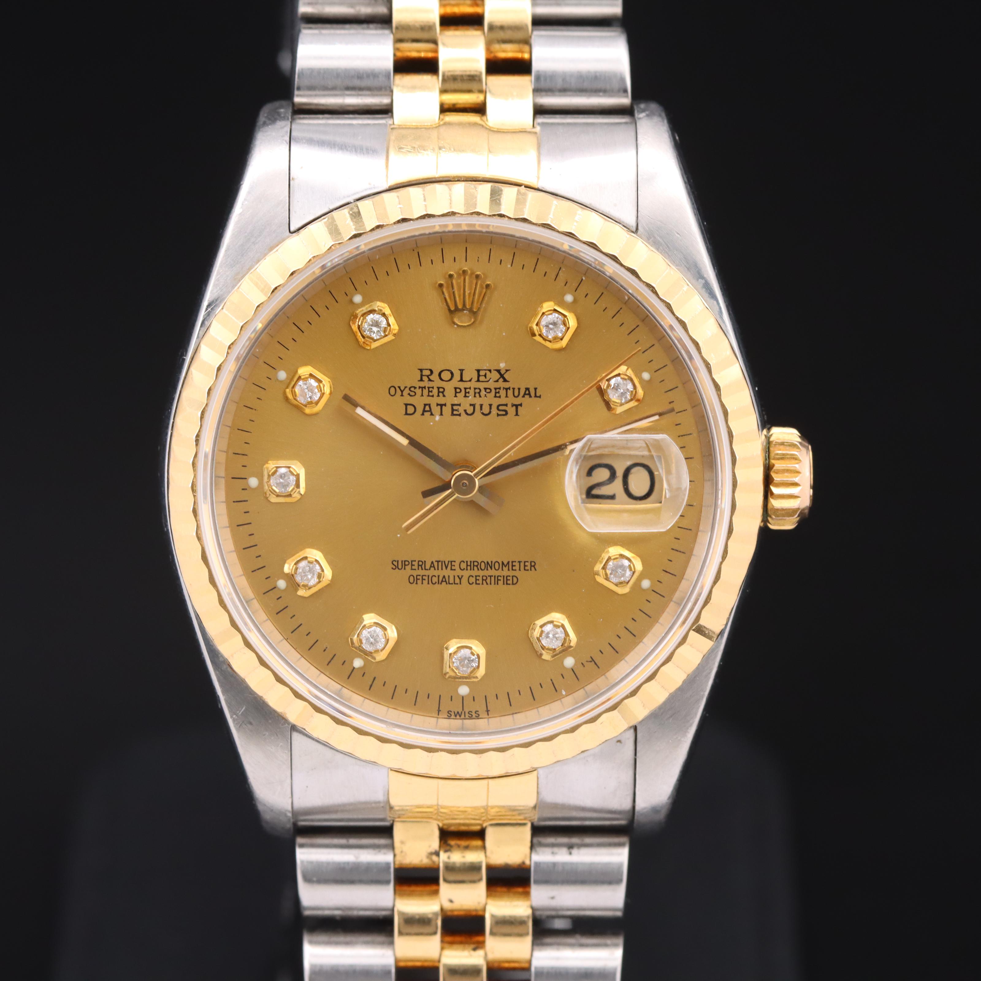 1990 18K and Stainless Steel Rolex Oyster Perpetual Datejust