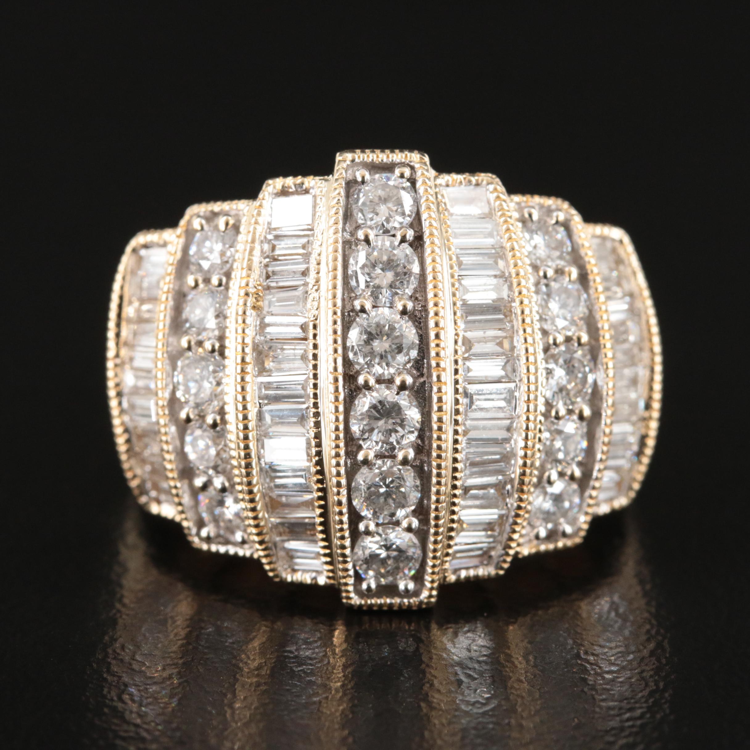 14K 3.00 CTW Diamond Bombé Ring