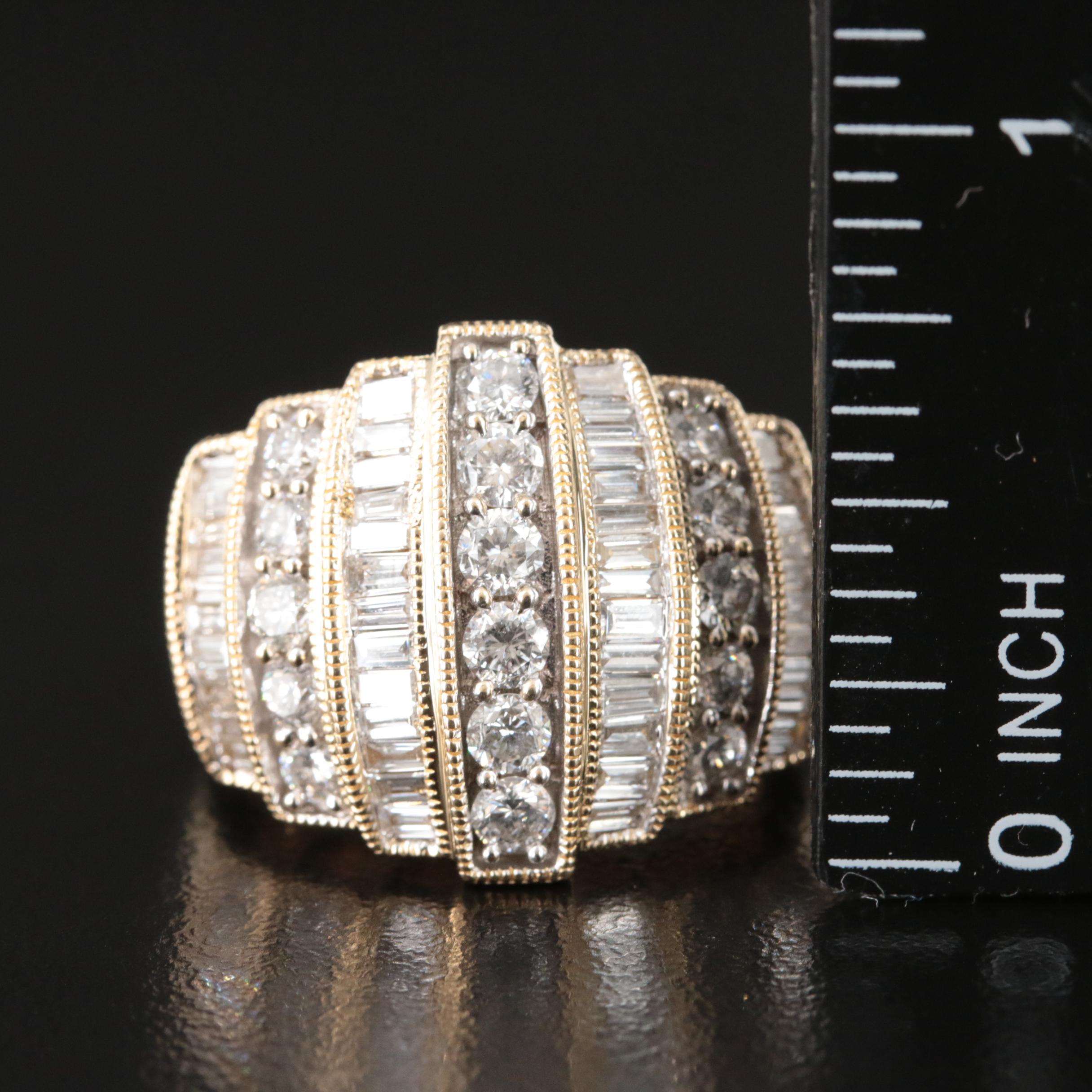 14K 3.00 CTW Diamond Bombé Ring