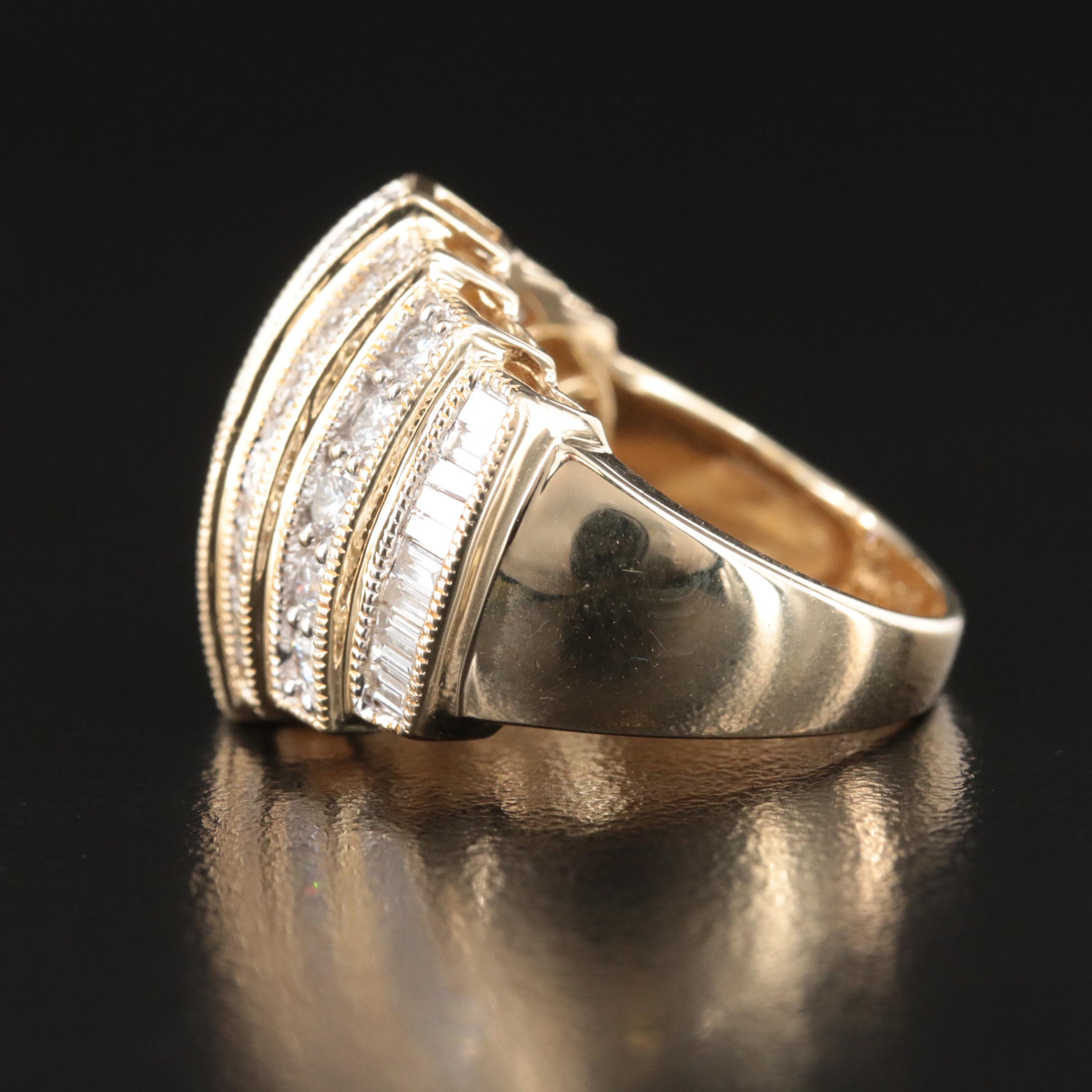 14K 3.00 CTW Diamond Bombé Ring