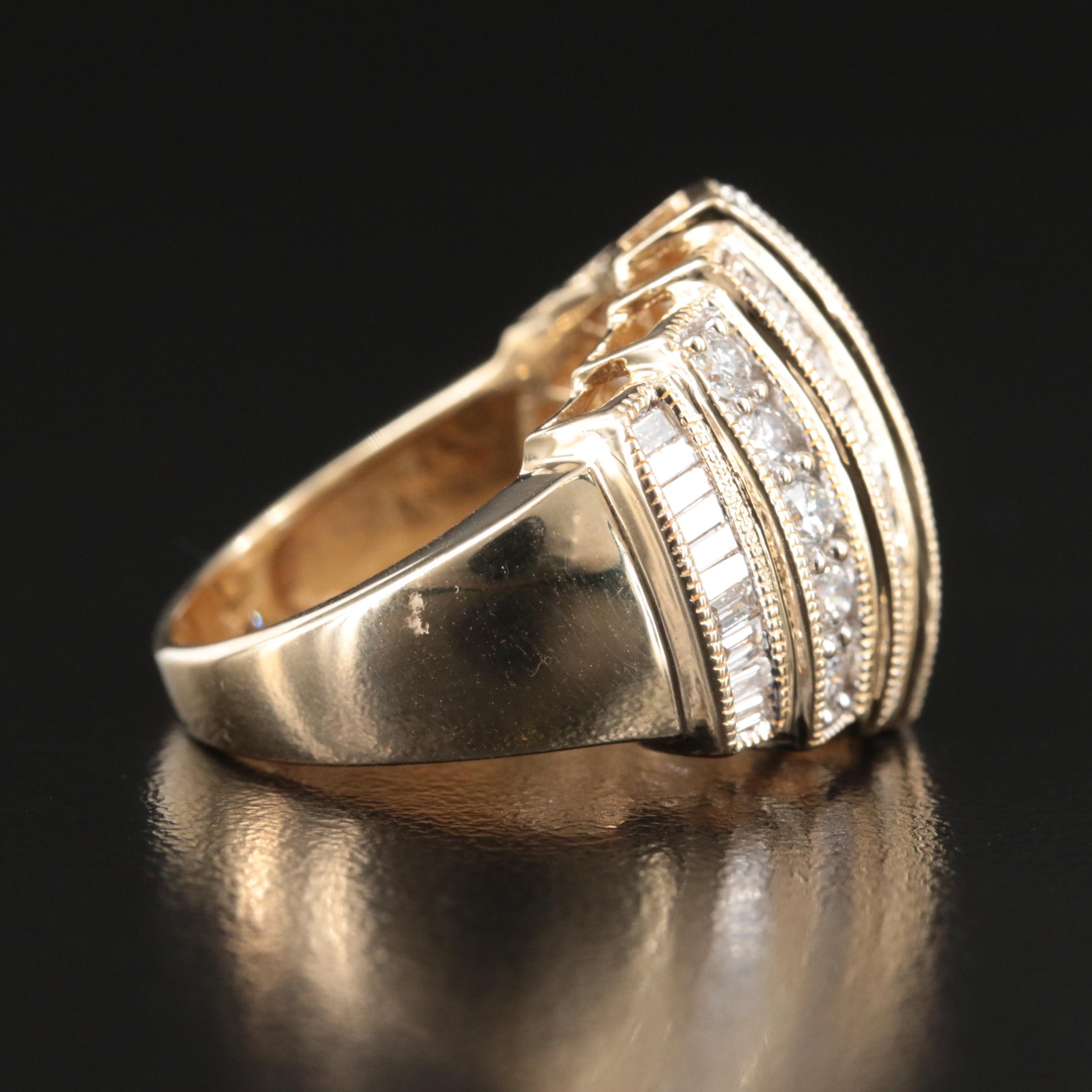 14K 3.00 CTW Diamond Bombé Ring