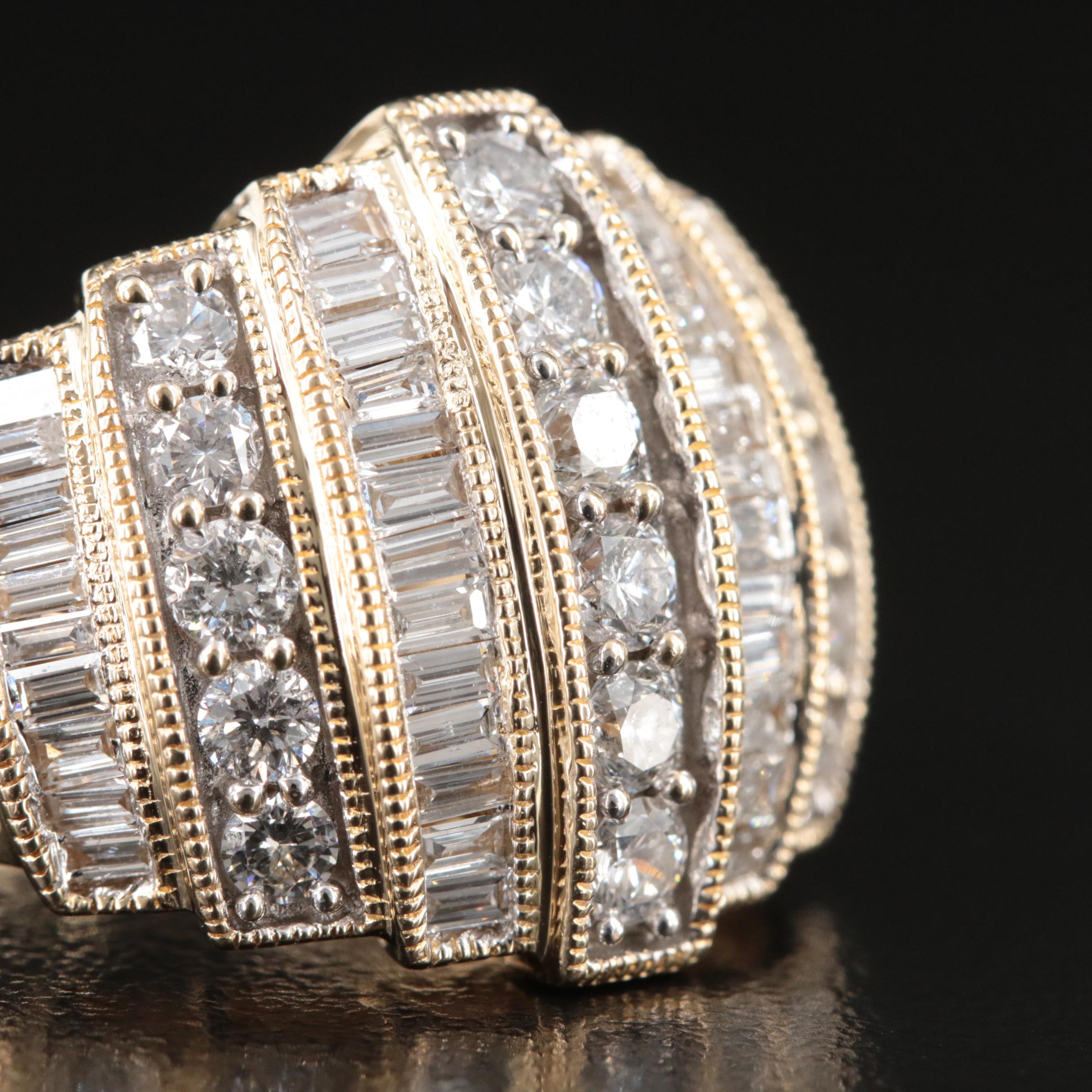 14K 3.00 CTW Diamond Bombé Ring