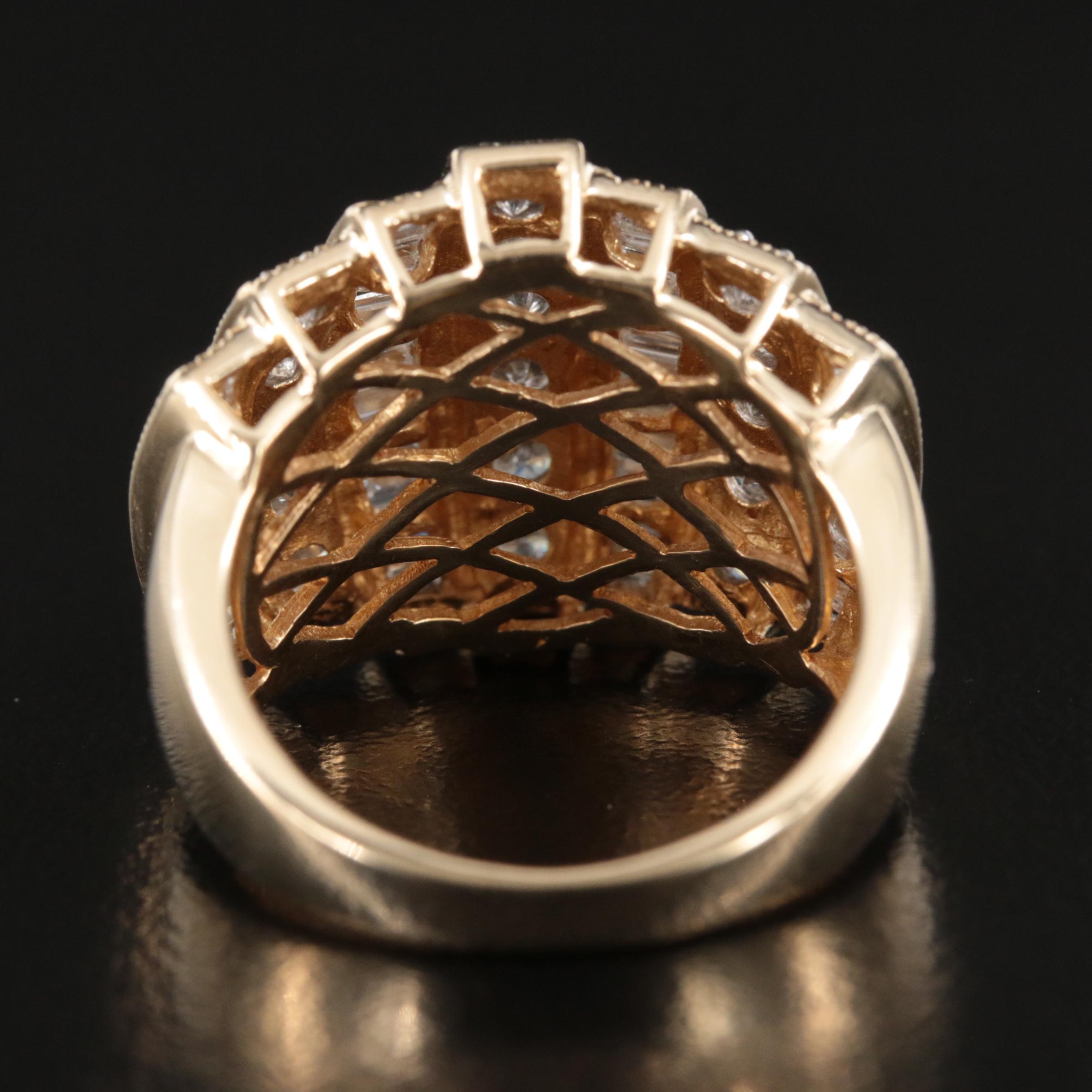 14K 3.00 CTW Diamond Bombé Ring