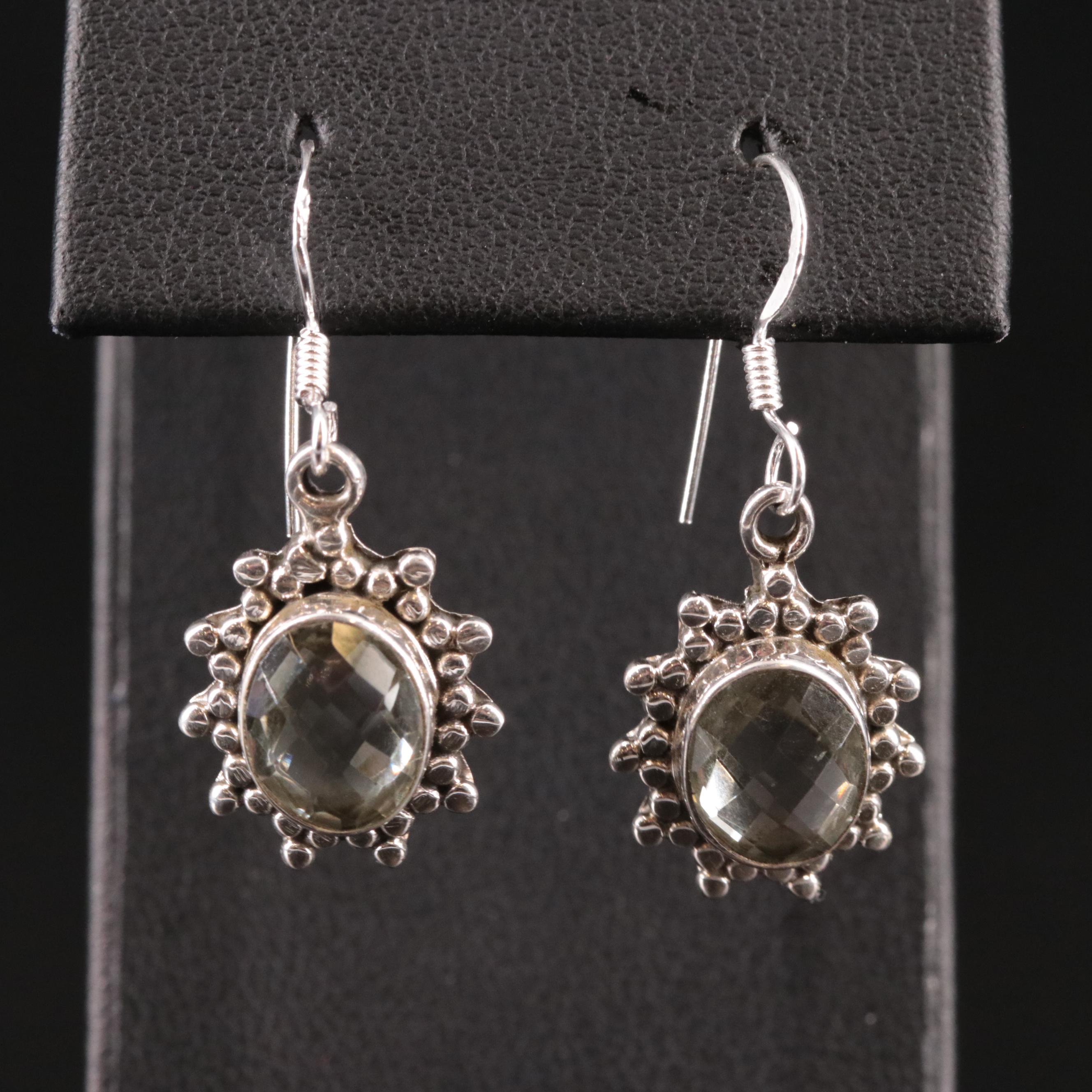 Sterling Prasiolite Drop Earrings