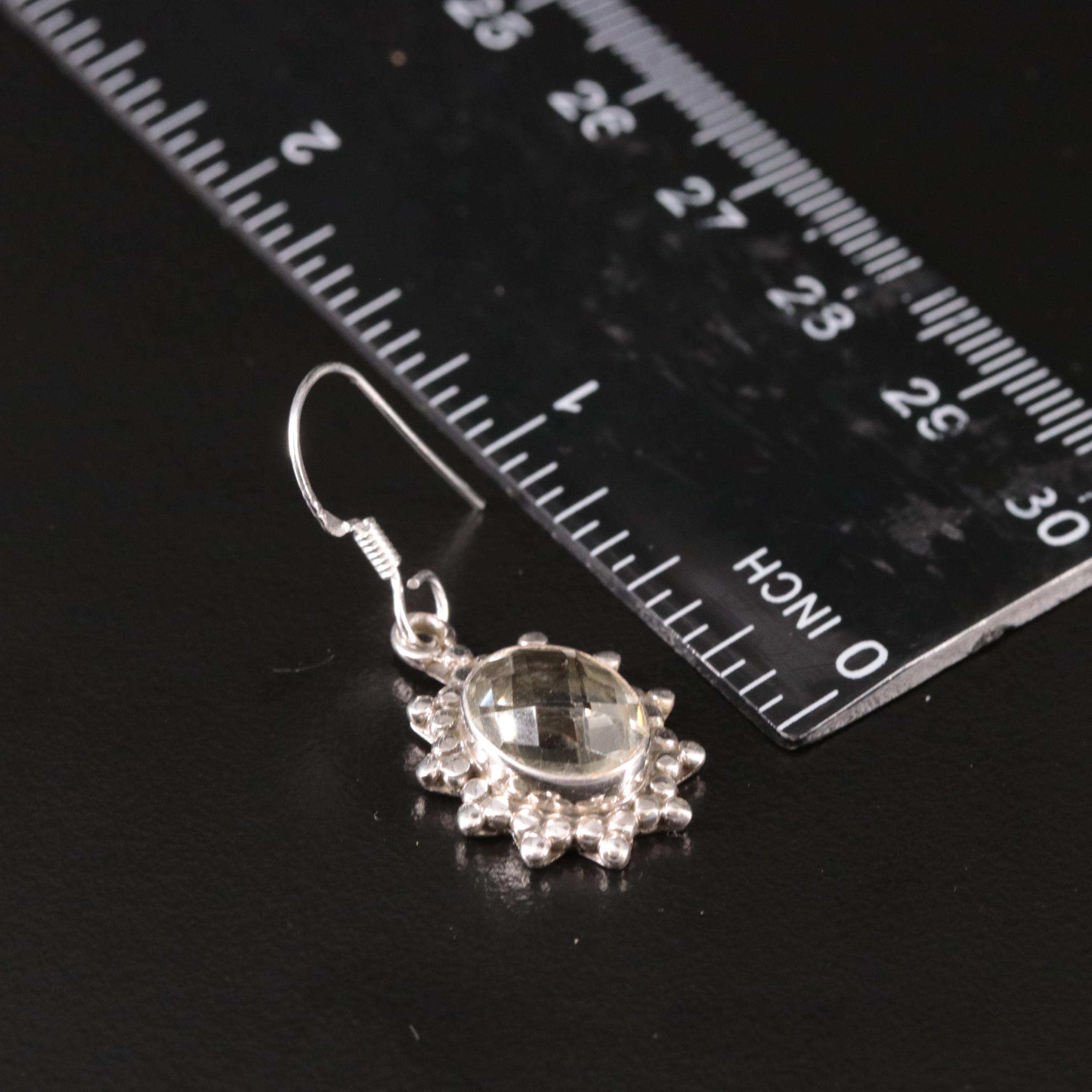 Sterling Prasiolite Drop Earrings