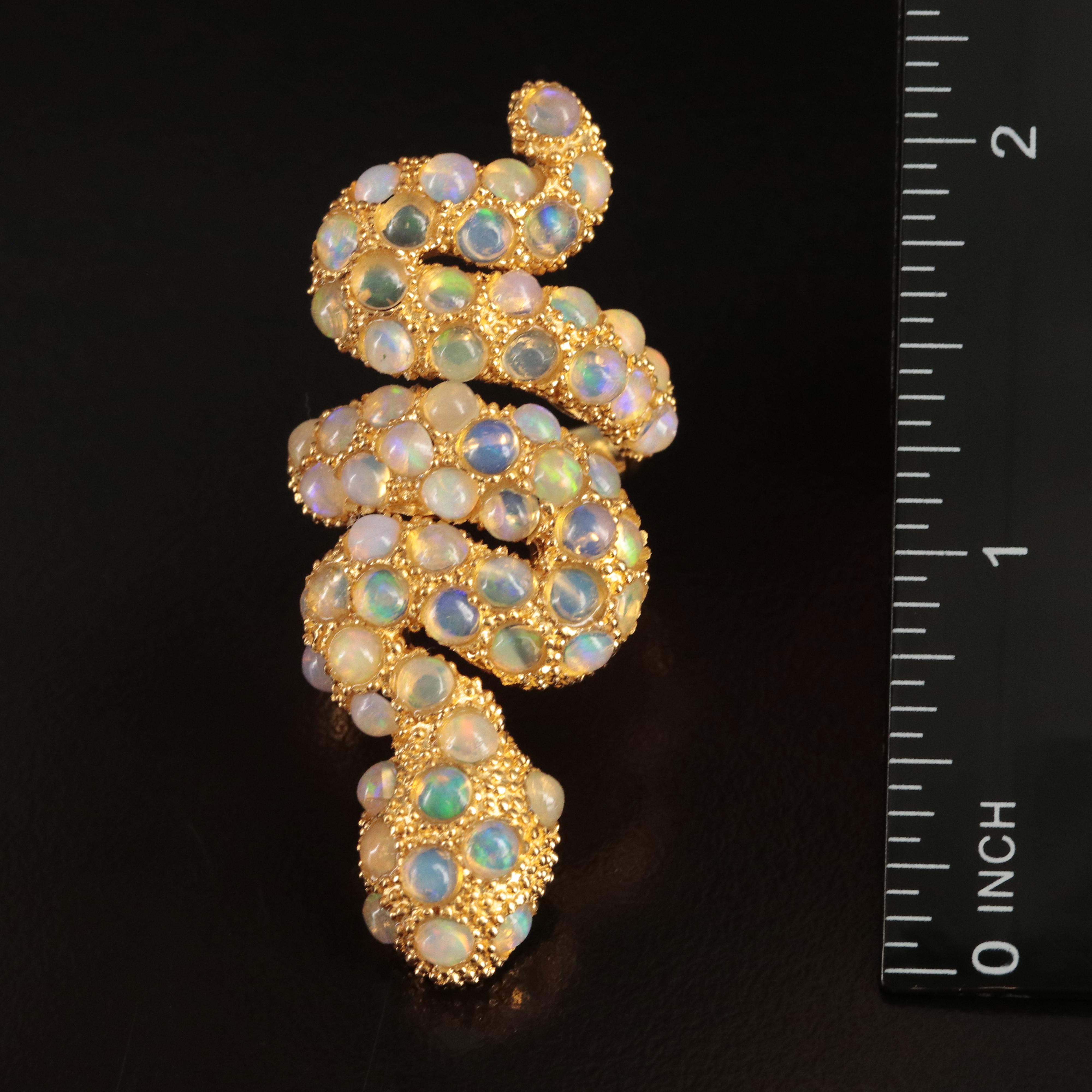 Sterling Opal Snake Ring